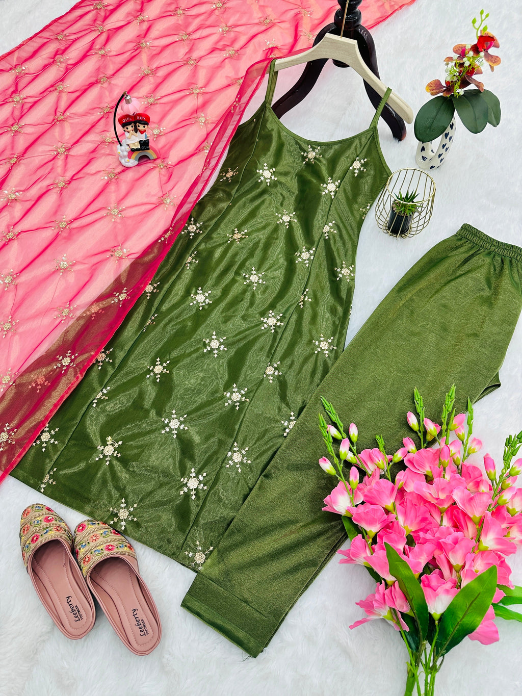 Designer Party Wear Top-Pent And Beautiful Dupatta