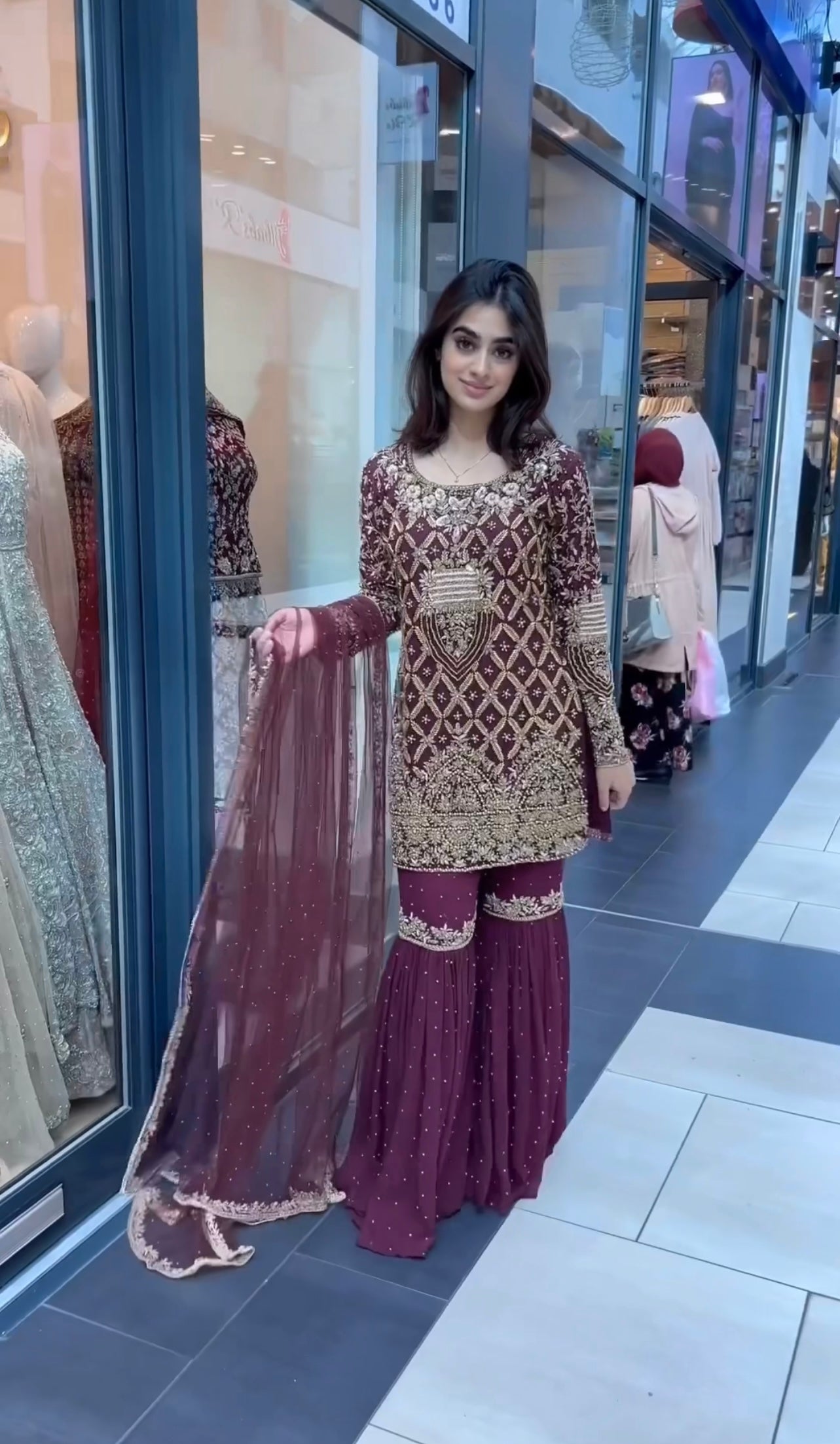 Designer Party Wear Look Top Plazzo & Dupatta Set