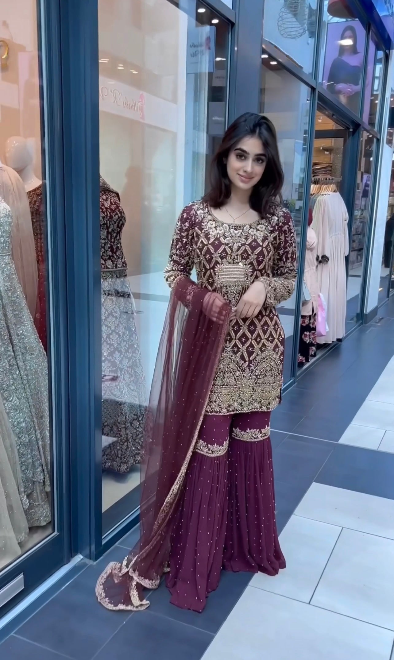 Designer Party Wear Look Top Plazzo & Dupatta Set