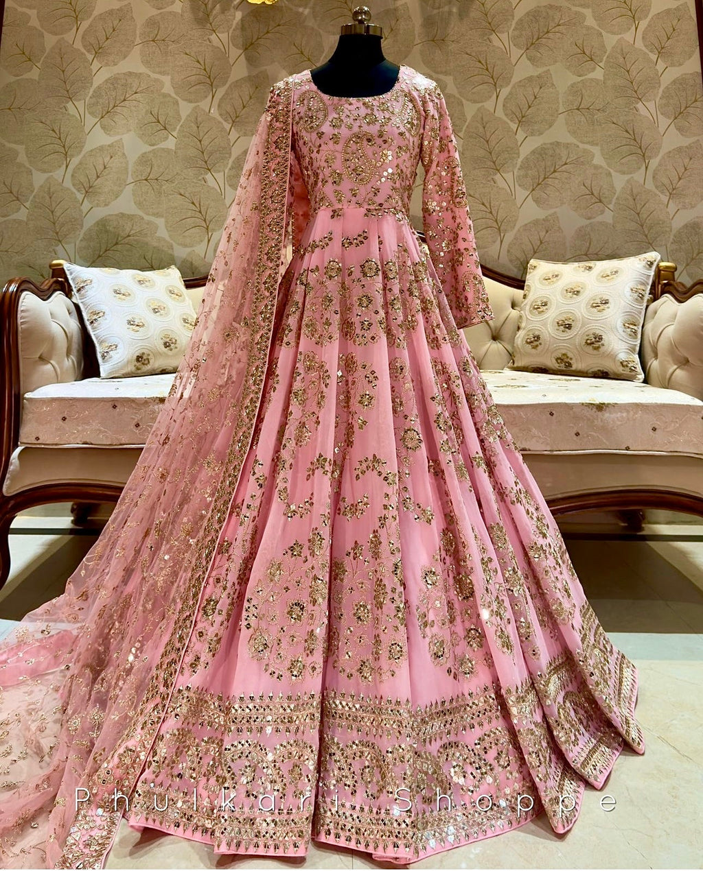 Party Wear Designer Gown -Pent And Beautiful Dupatta