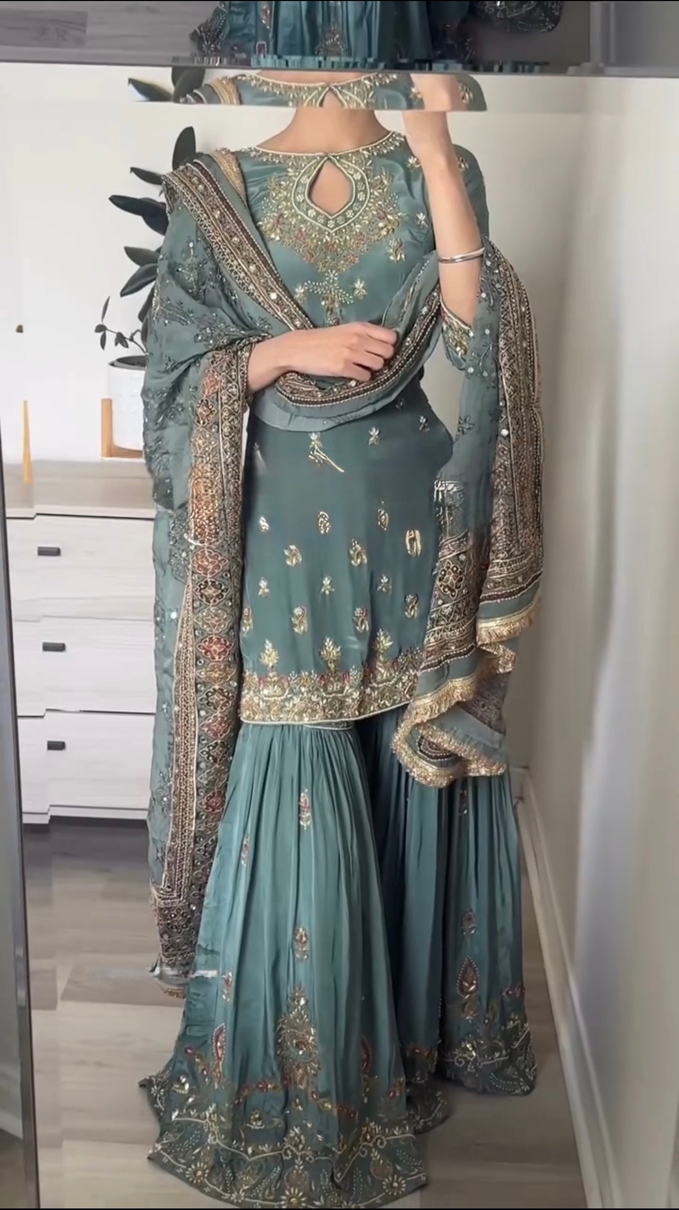 Party Wear Look Top-Plazzo and Dupatta With Heavy Embroidery Work