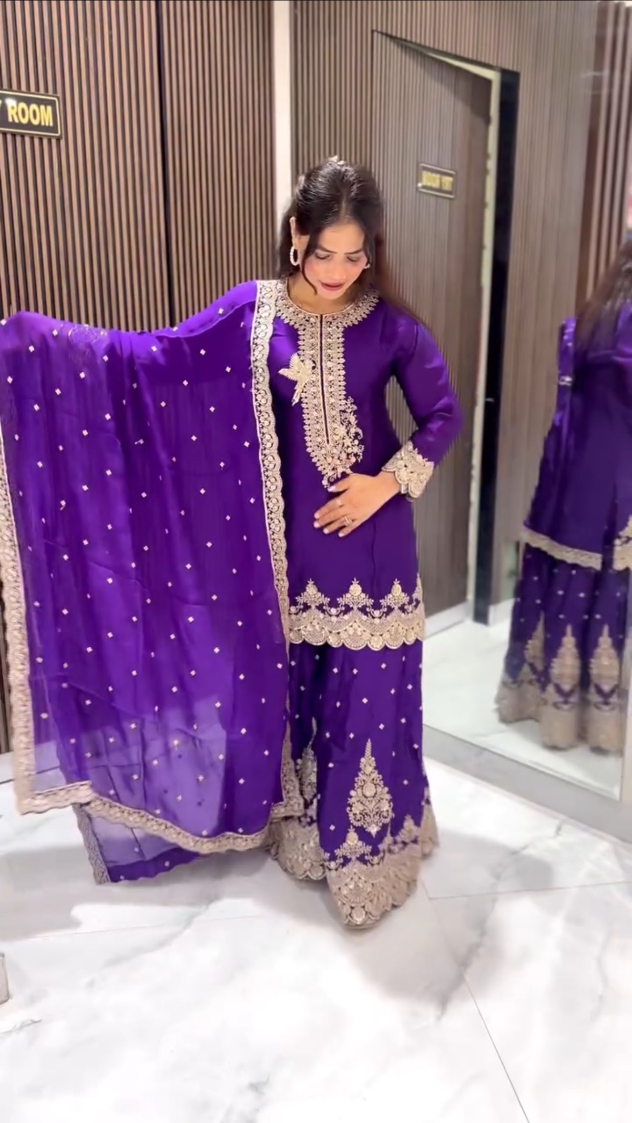 Beautiful Top-sharara And Dupatta With Heavy Embroidery Sequence Work