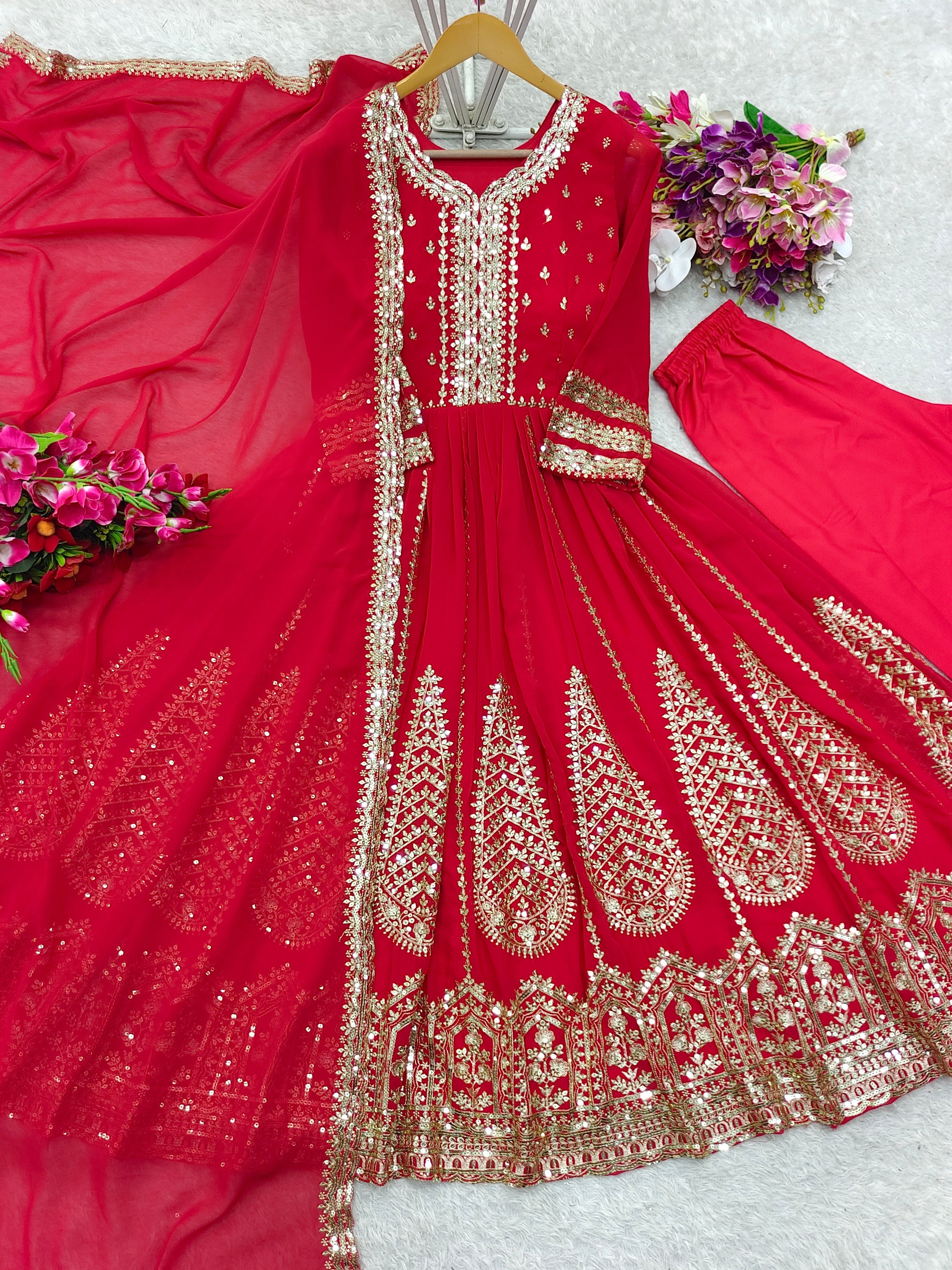 Designer Party Wear Gown Pent And Beautiful Dupatta