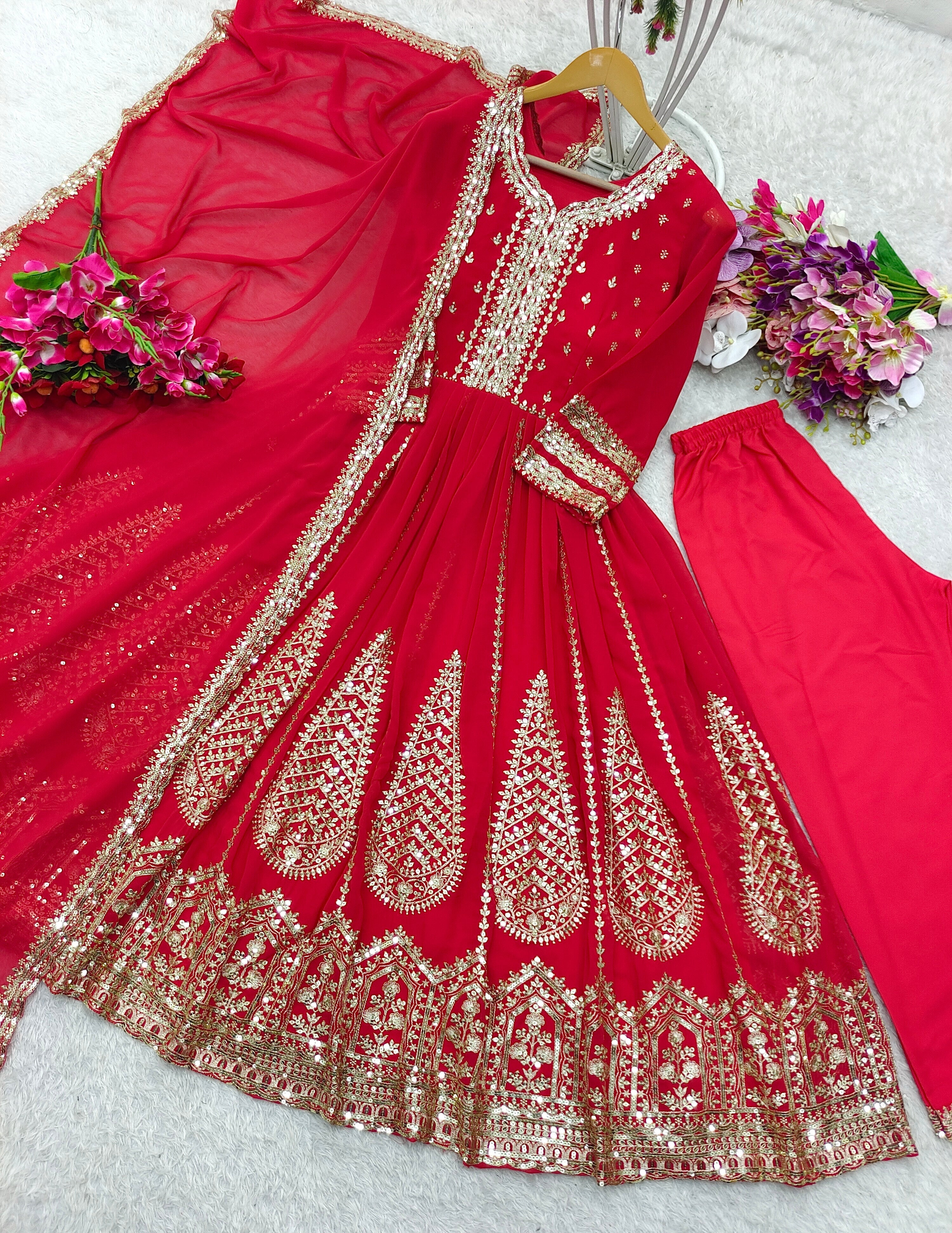 Designer Party Wear Gown Pent And Beautiful Dupatta