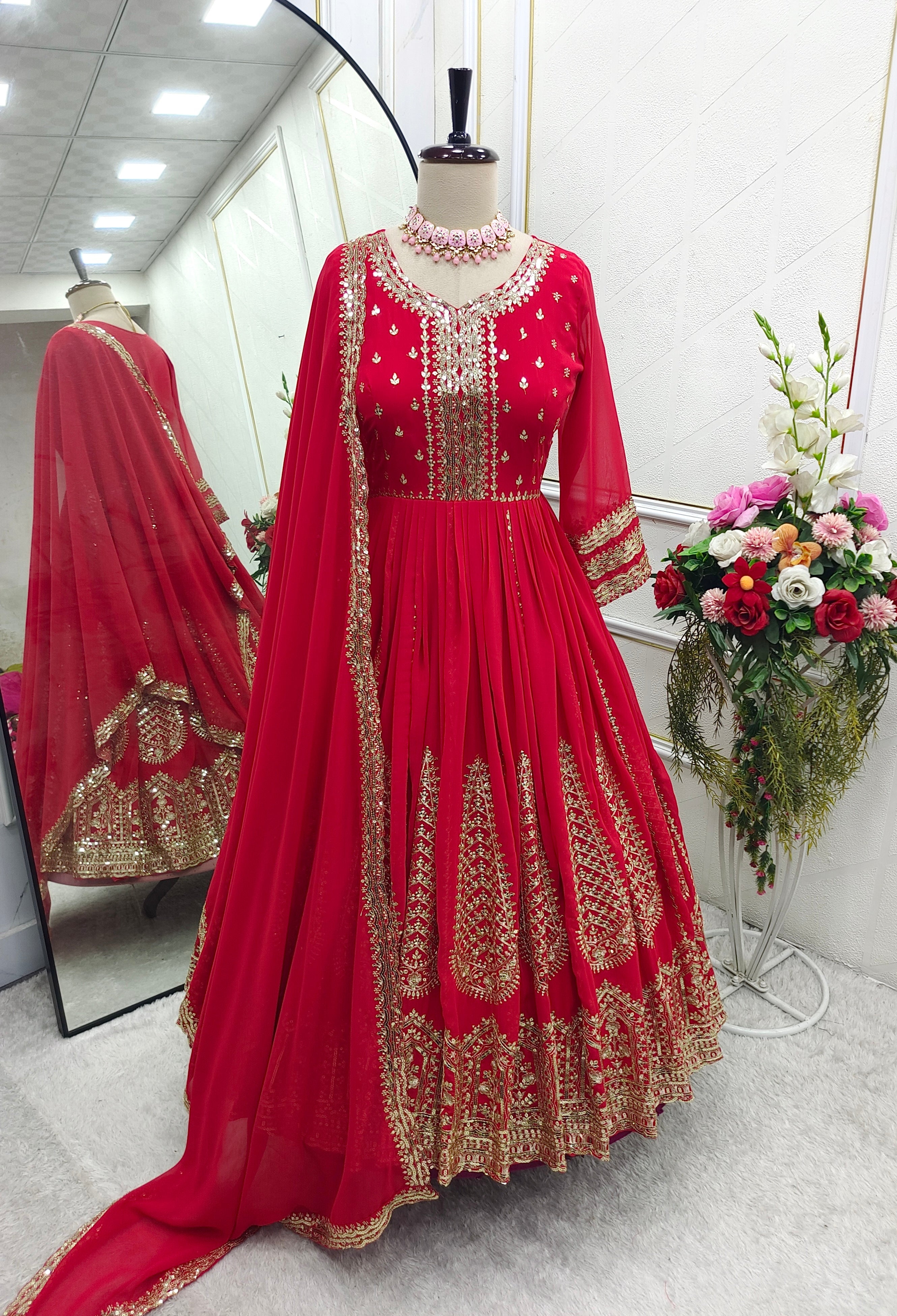 Designer Party Wear Gown Pent And Beautiful Dupatta