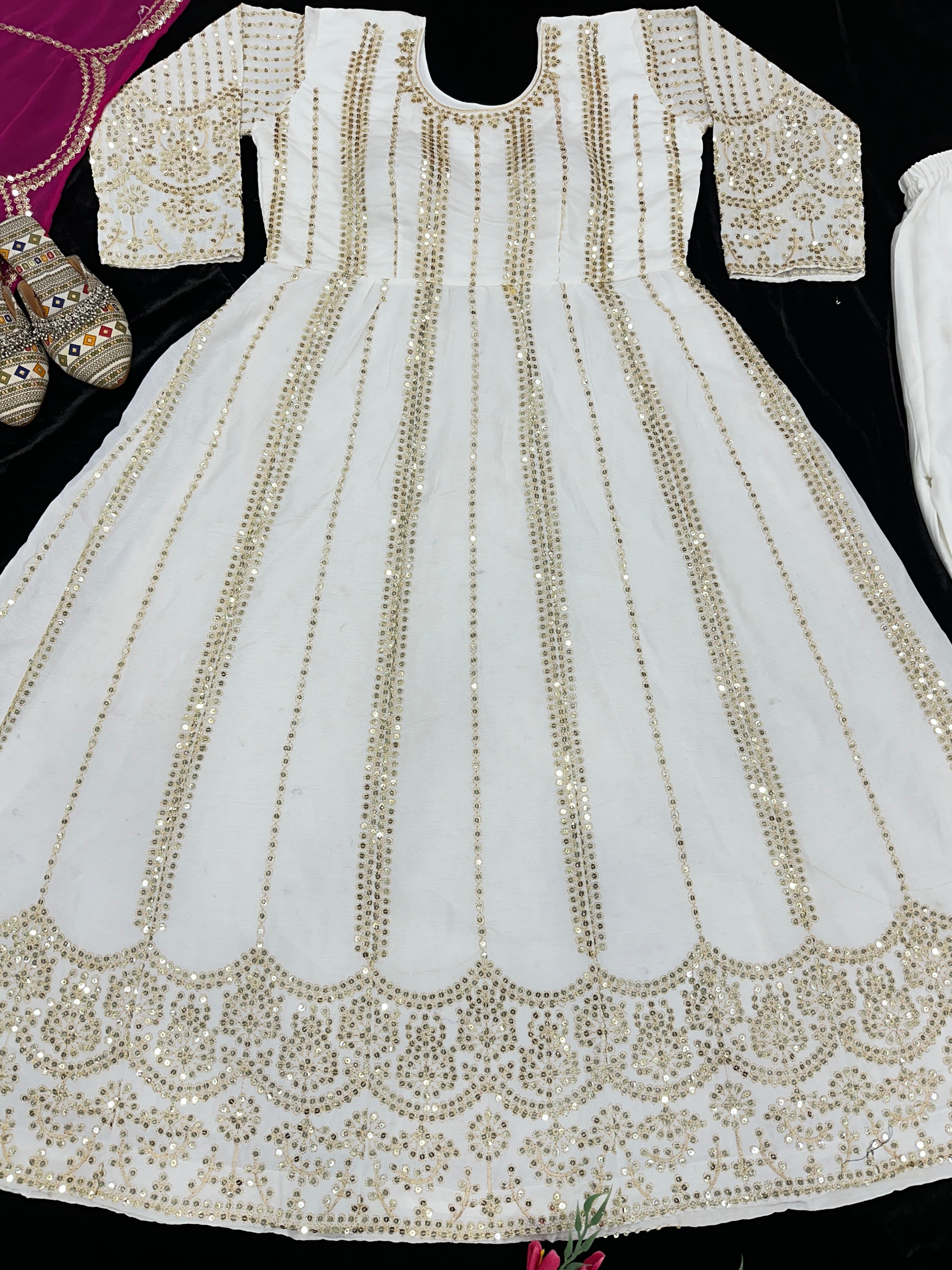 Beautiful Party Wear Anarkali Gown With Pent And Dupatta