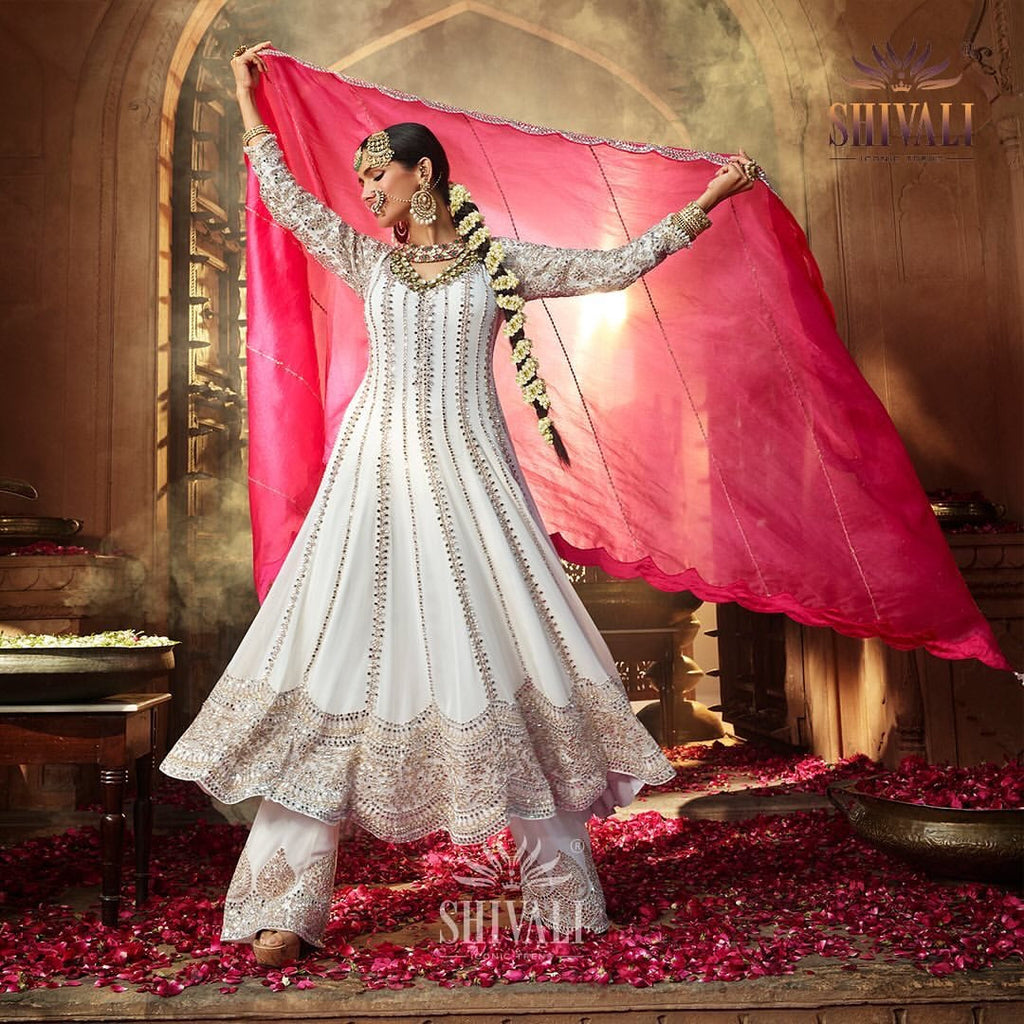 Beautiful Party Wear Anarkali Gown With Pent And Dupatta