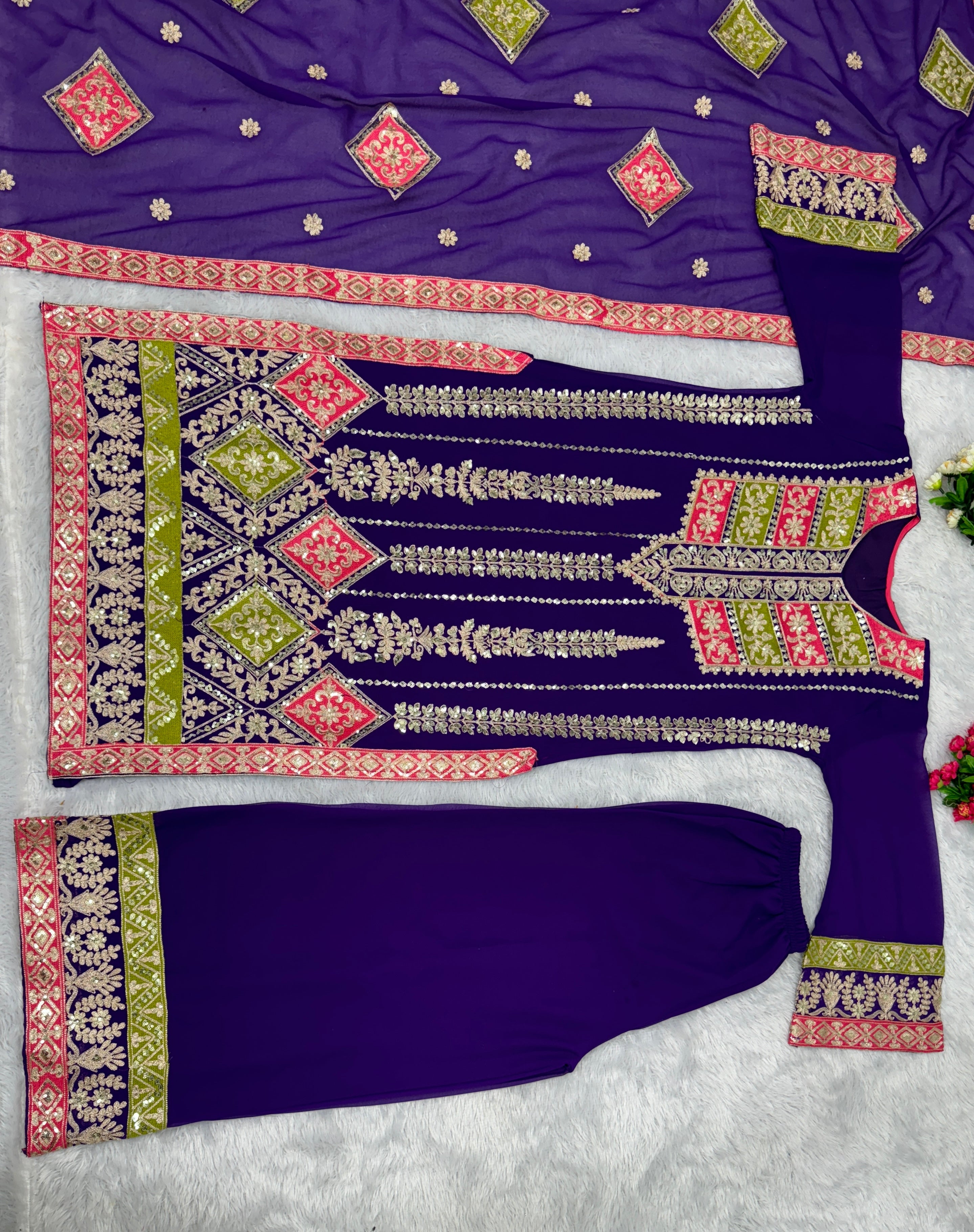 Beautiful Party Wear Top With Bottom And Dupatta