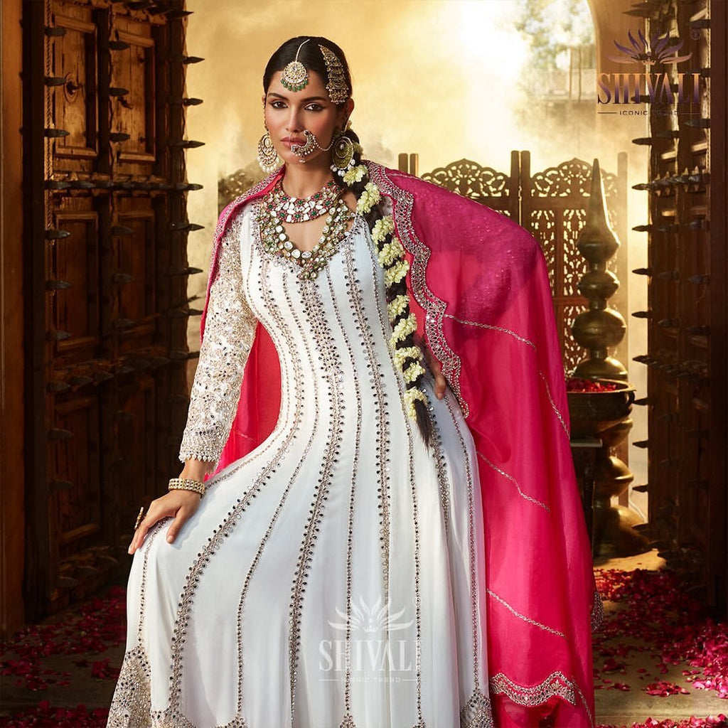Beautiful Party Wear Anarkali Gown With Pent And Dupatta