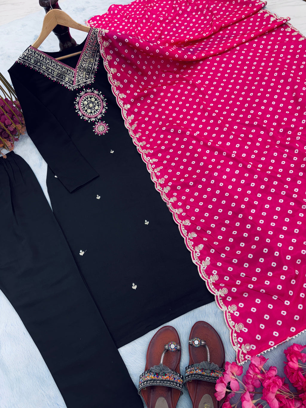 Designer Party Wear Look Top Bottom & Dupatta Set