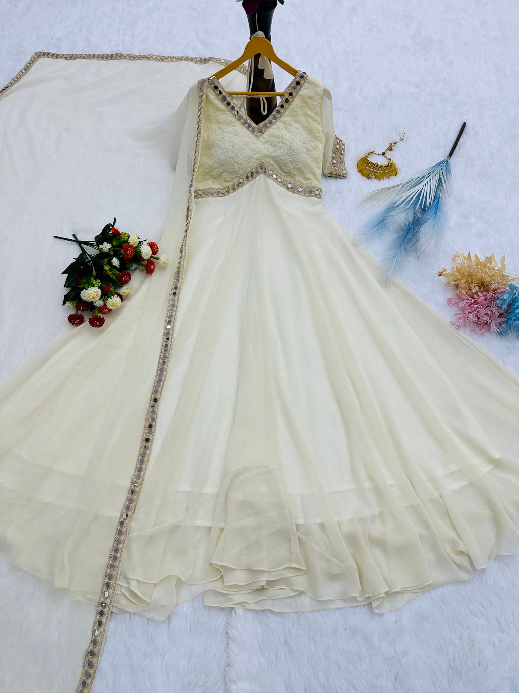 Designer Party Wear Look Gown And Beautiful Dupatta