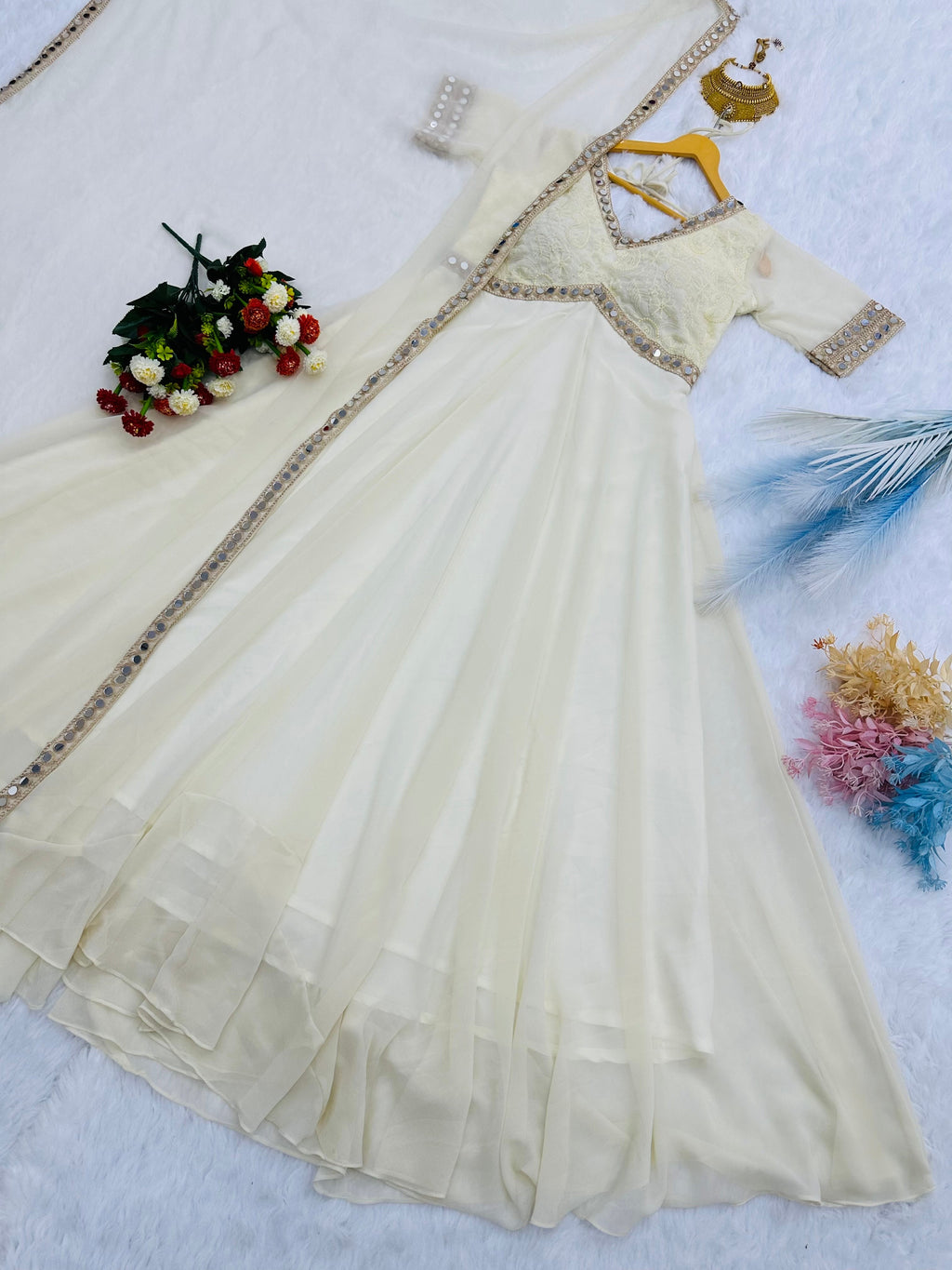 Designer Party Wear Look Gown And Beautiful Dupatta