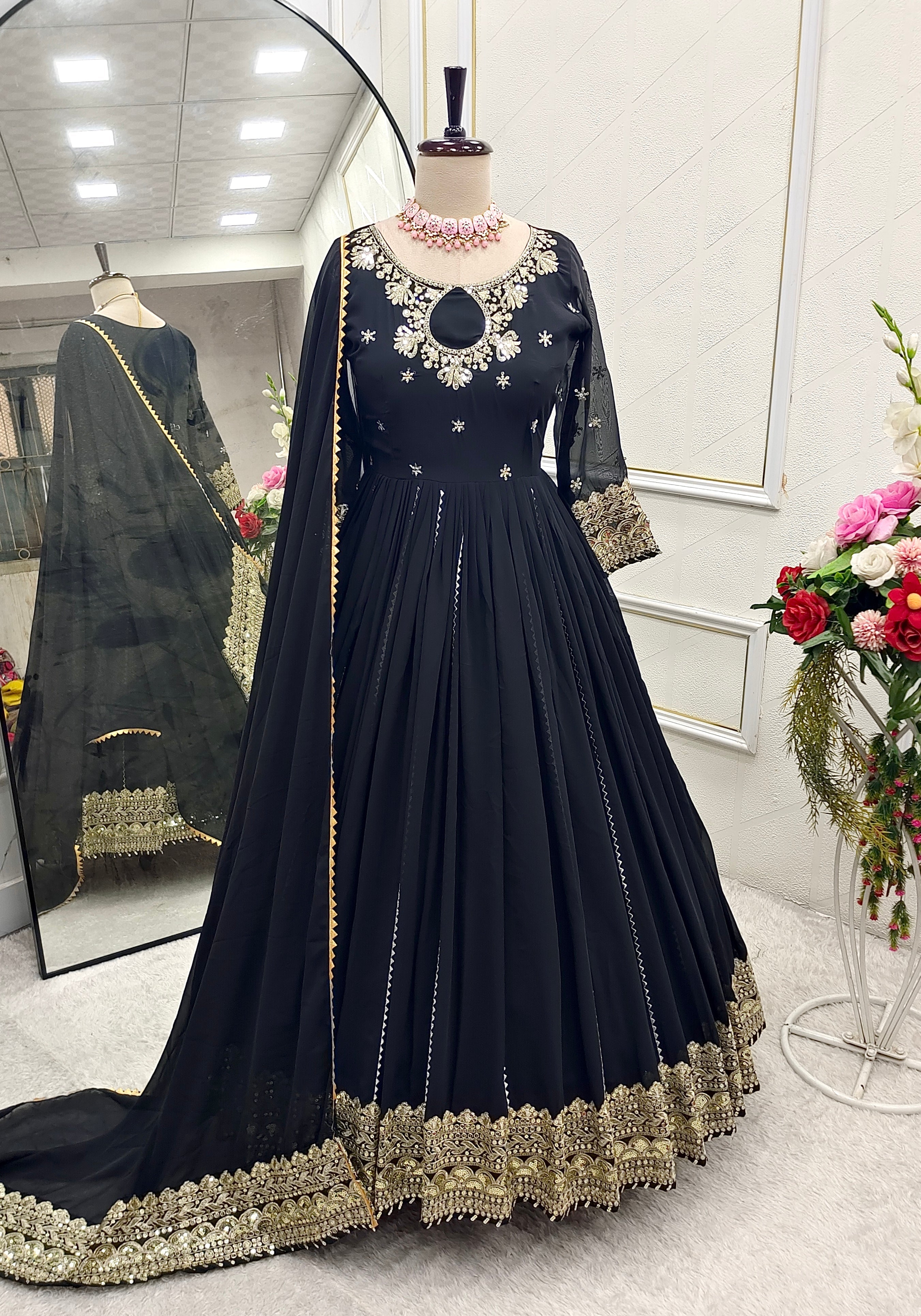 Party Wear Beautiful Gown Pent And Dupatta