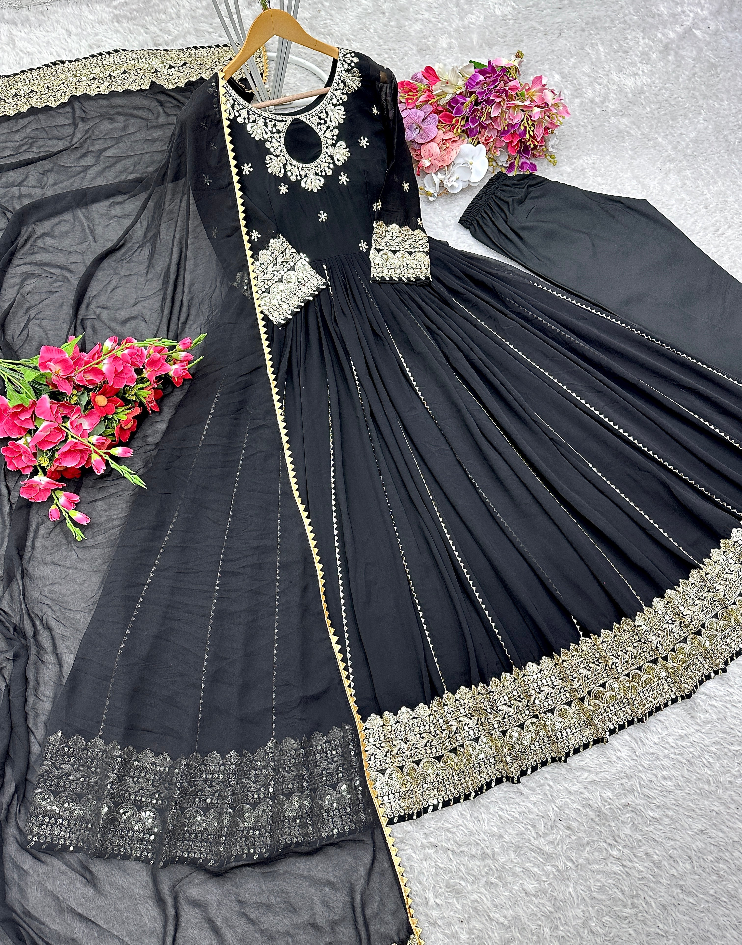 Party Wear Beautiful Gown Pent And Dupatta