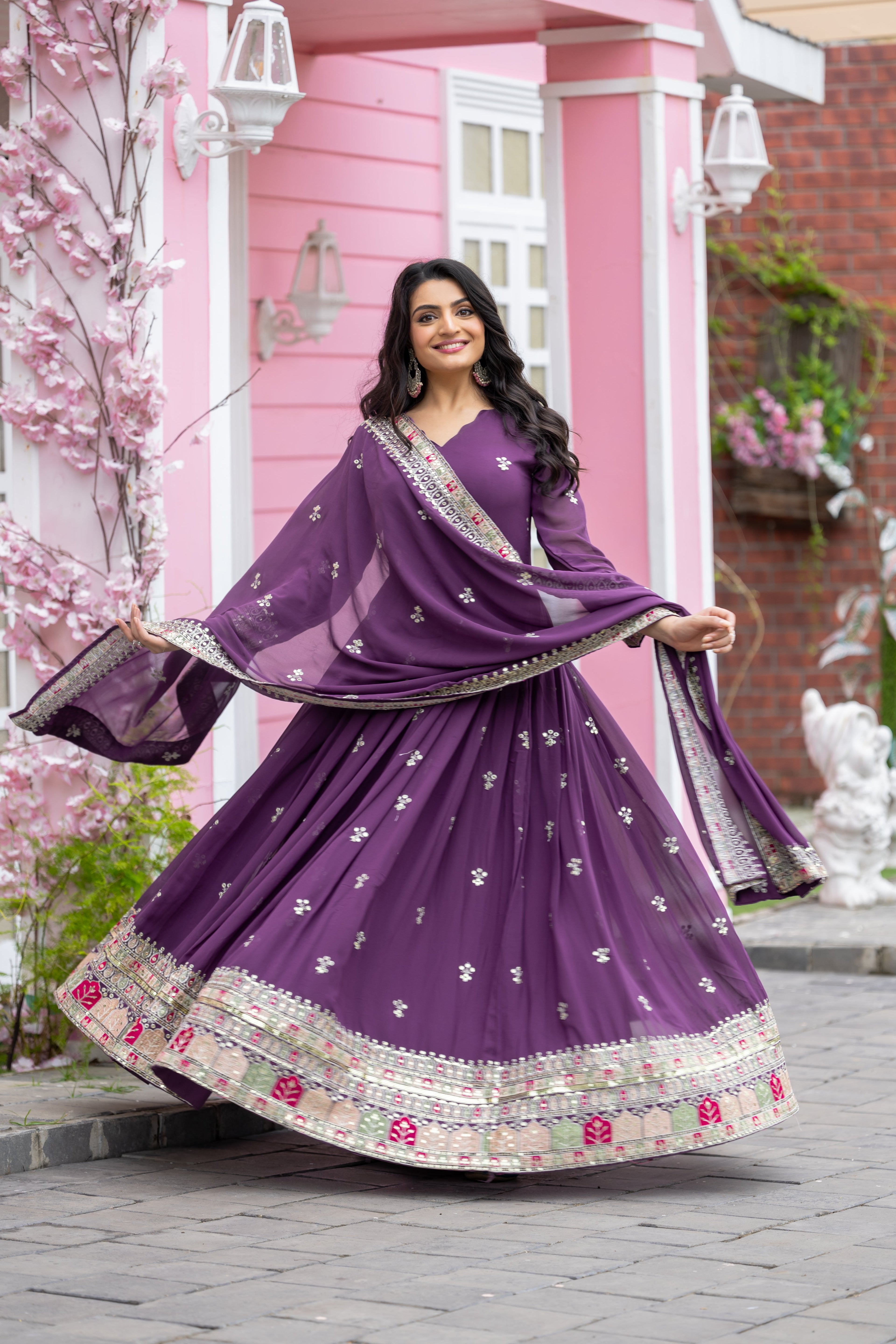 Designer Party Wear Fancy Look Gown With Dupatta
