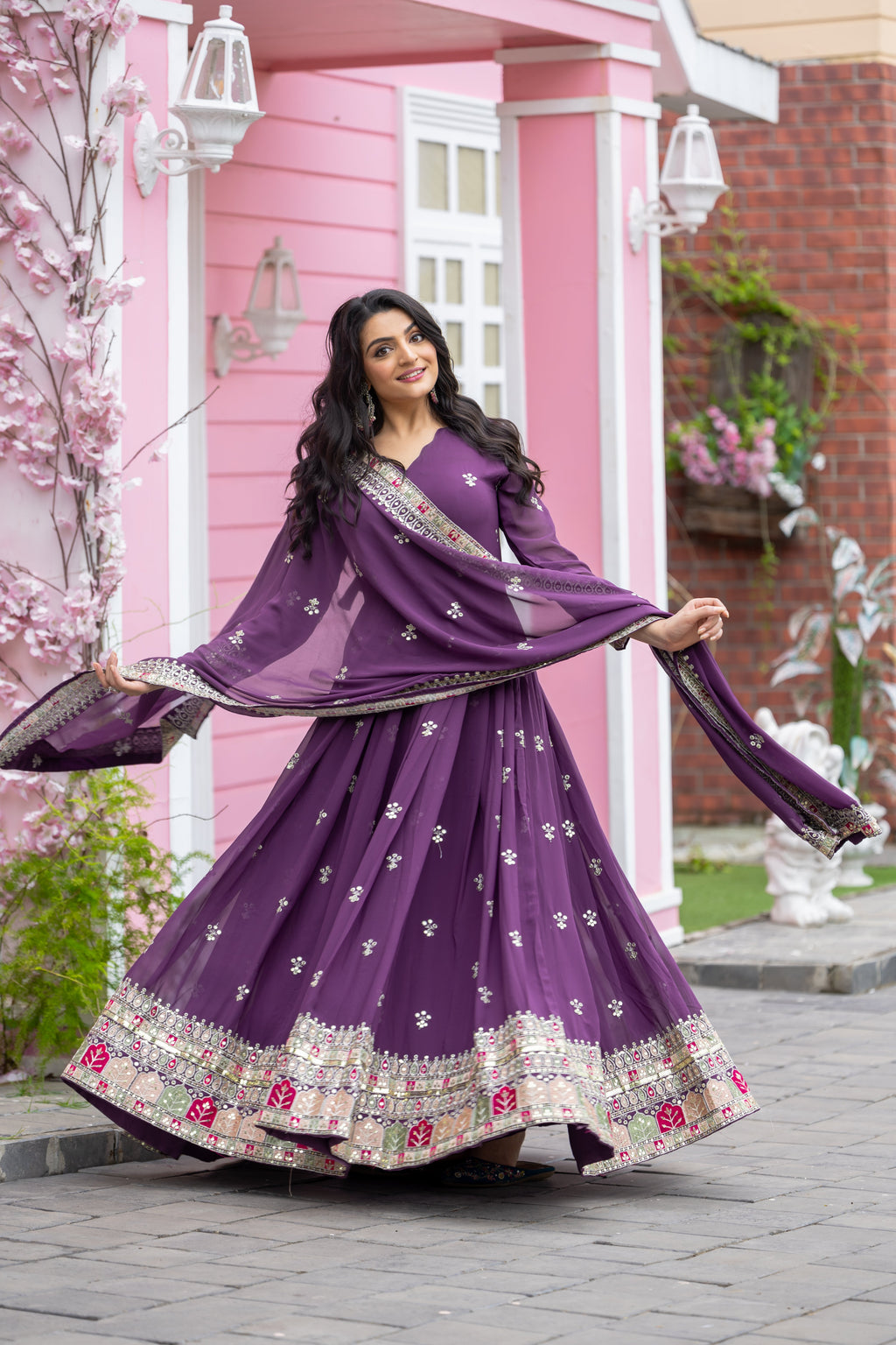 Designer Party Wear Fancy Look Gown With Dupatta
