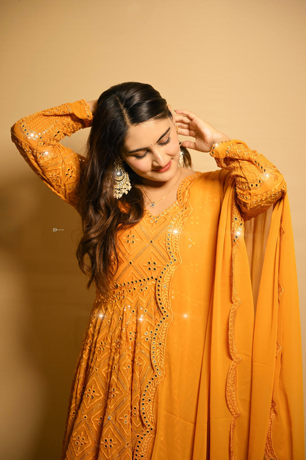 Beautiful Party Wear Anarkali Gown, Pent And Dupatta