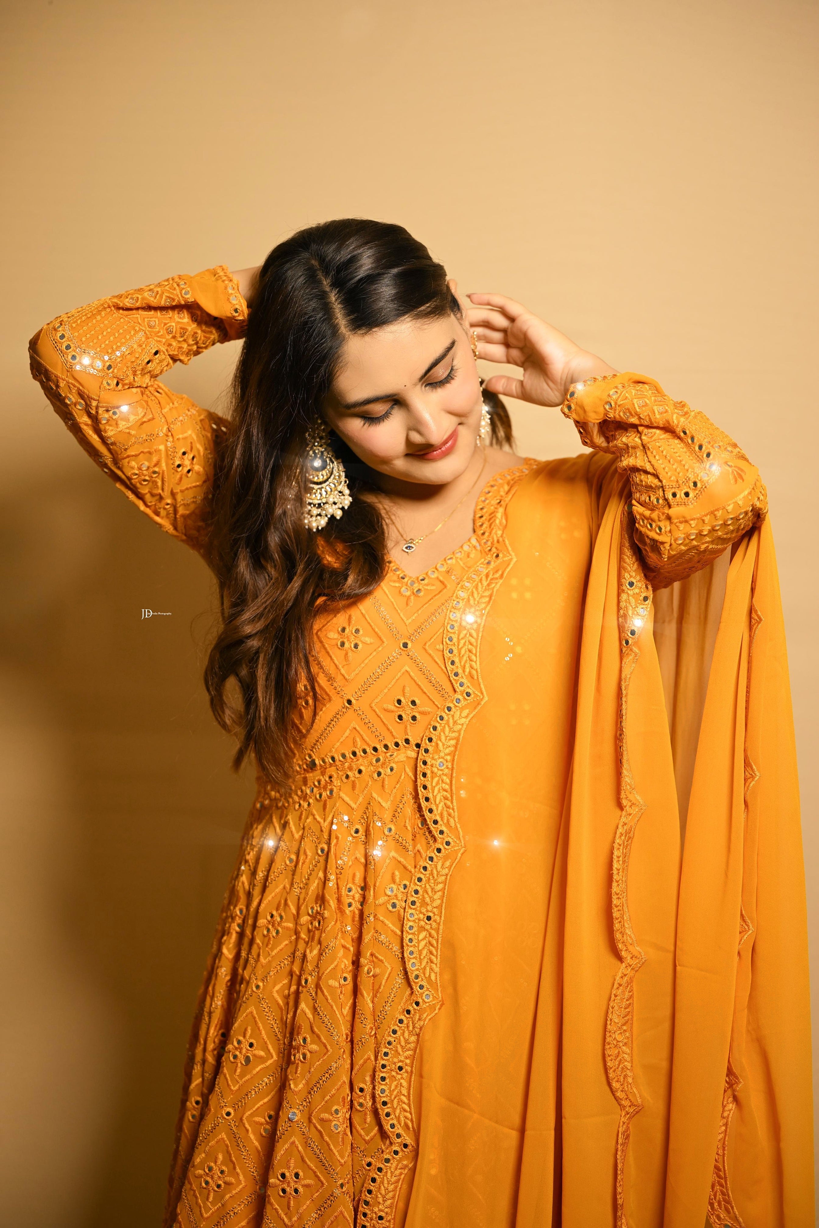 Beautiful Party Wear Anarkali Gown, Pent And Dupatta