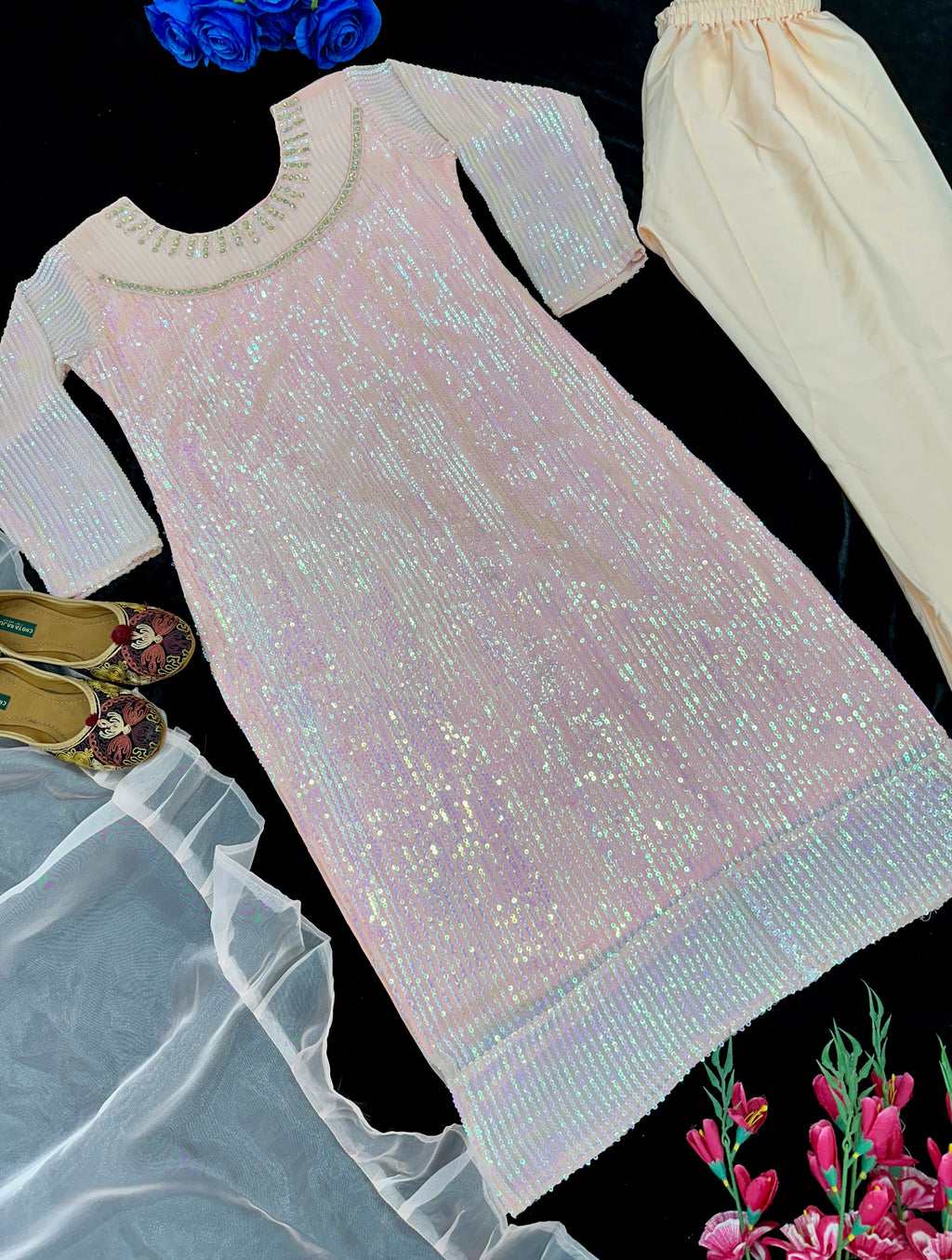 Beautiful Party Wear Top With Bottom And Dupatta