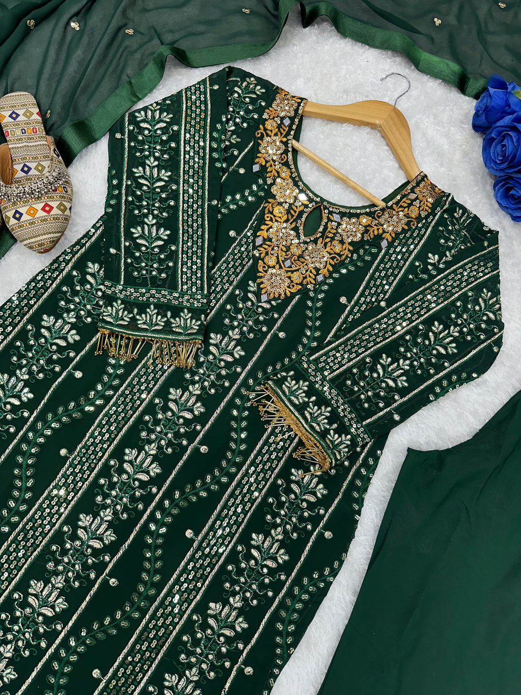 Beautiful Party Wear Top And Pent With Dupatta