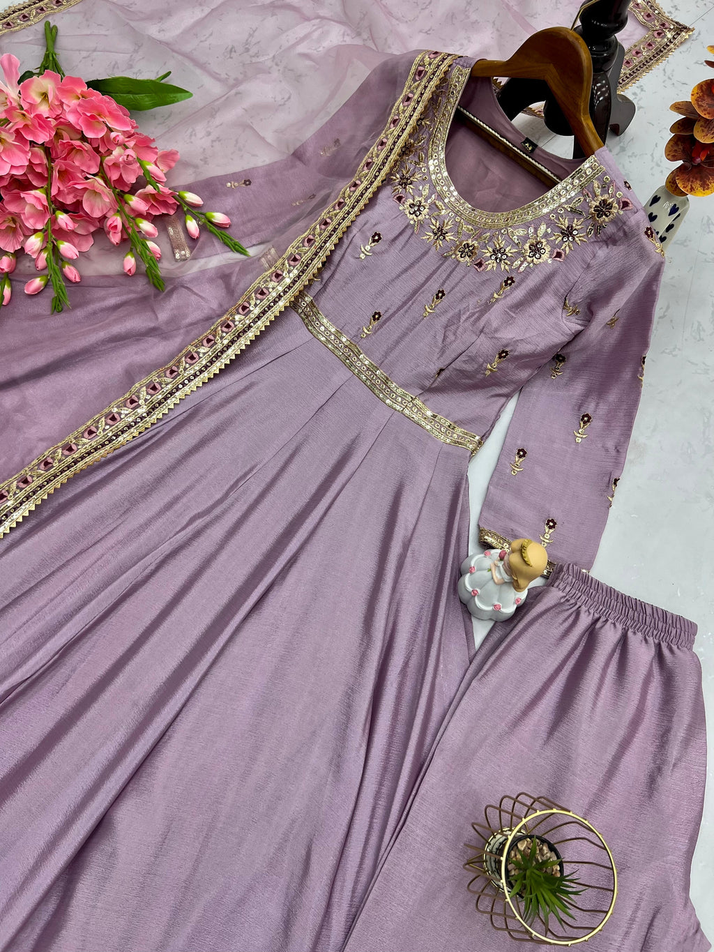 Designer Party Wear Gown, Pant And Beautiful Dupatta