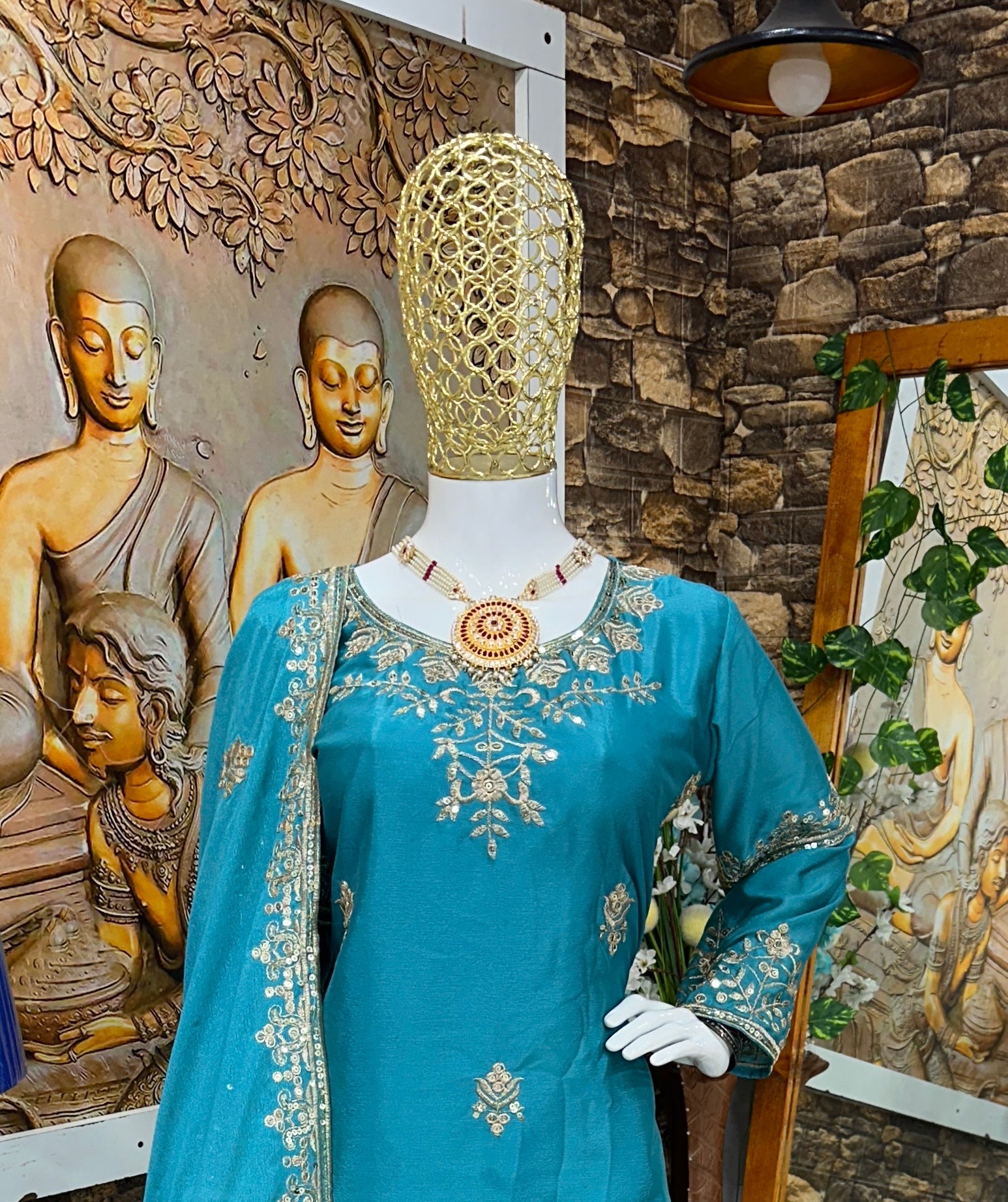 Beautiful Party Wear Top And Sharara With Fancy Dupatta