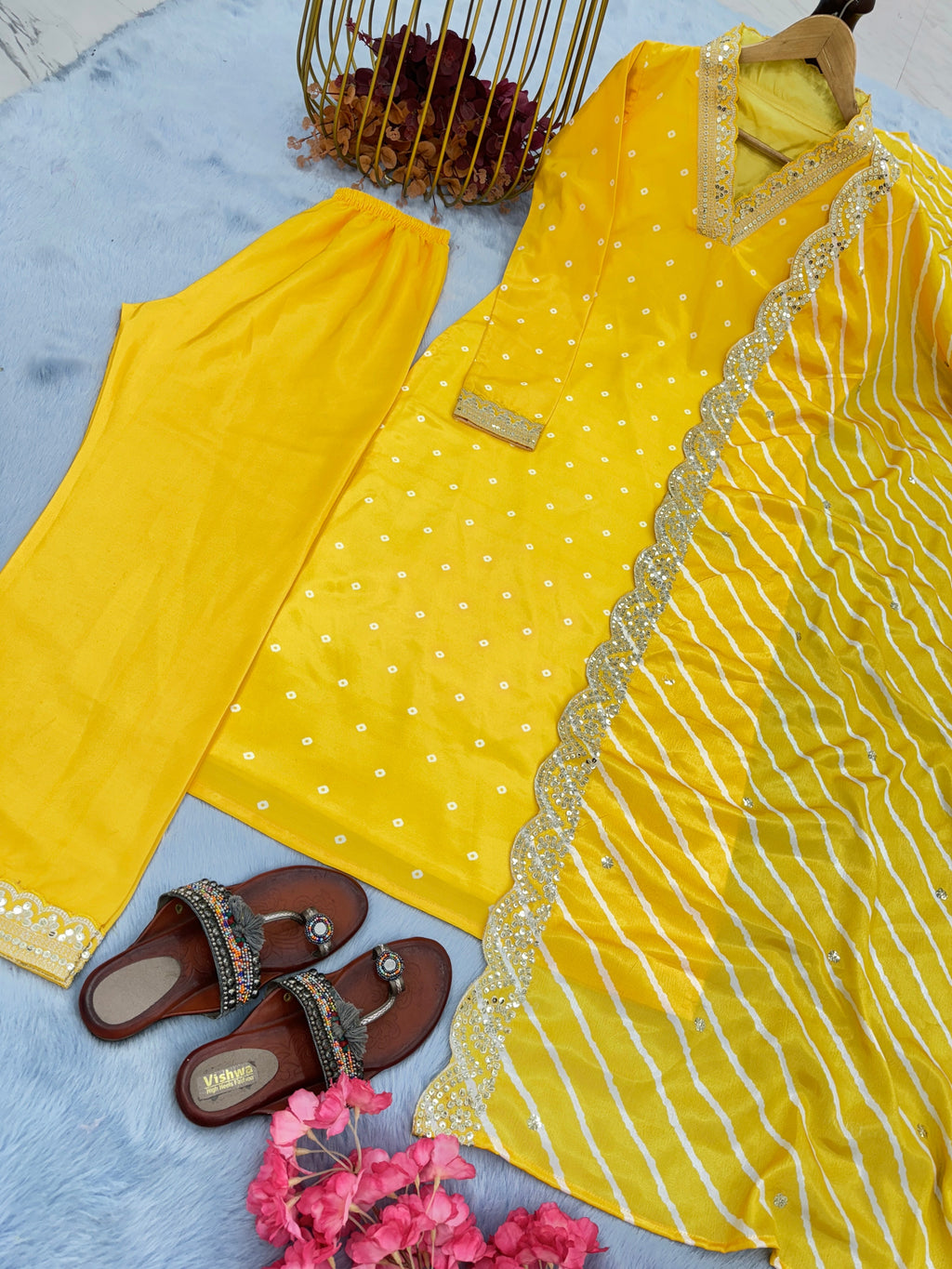 Party Wear Look Heavy Modal Silk Top Bottom & Dupatta Set