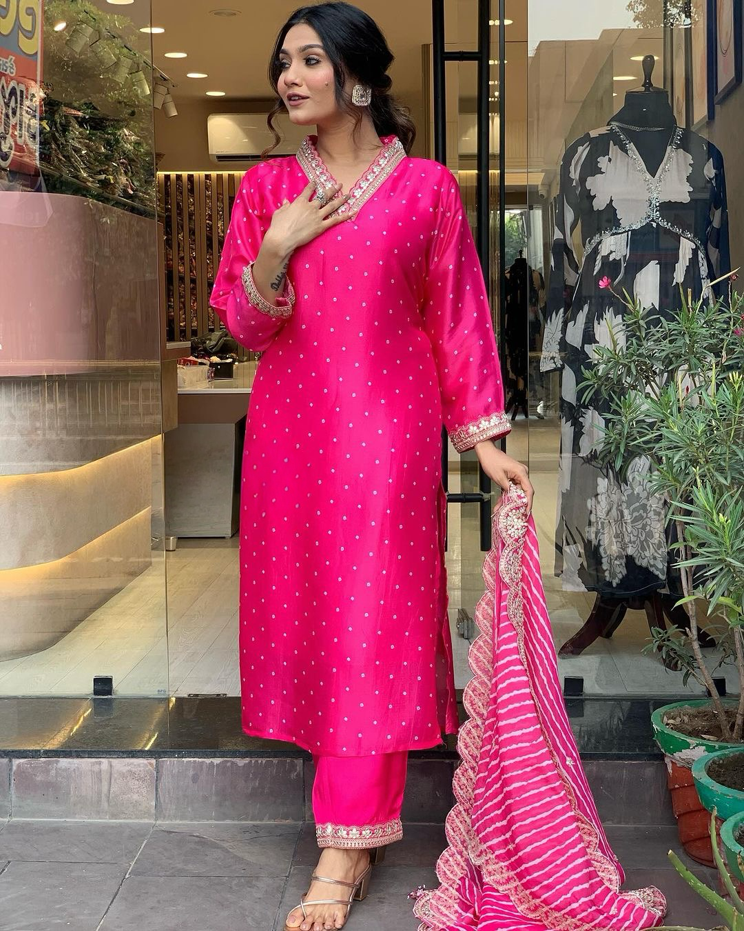 Party Wear Look Heavy Modal Silk Top Bottom & Dupatta Set