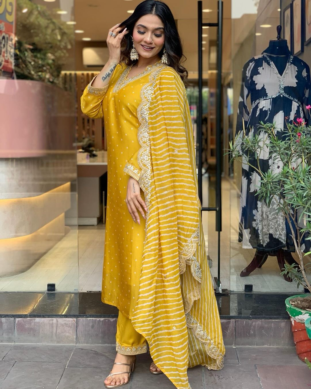 Party Wear Look Heavy Modal Silk Top Bottom & Dupatta Set