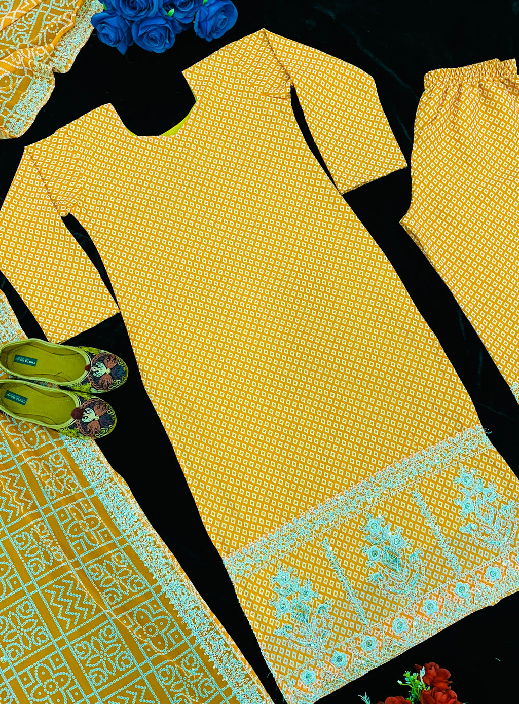 Beautiful Party Wear Top Bottom And Dupatta With Digital Print