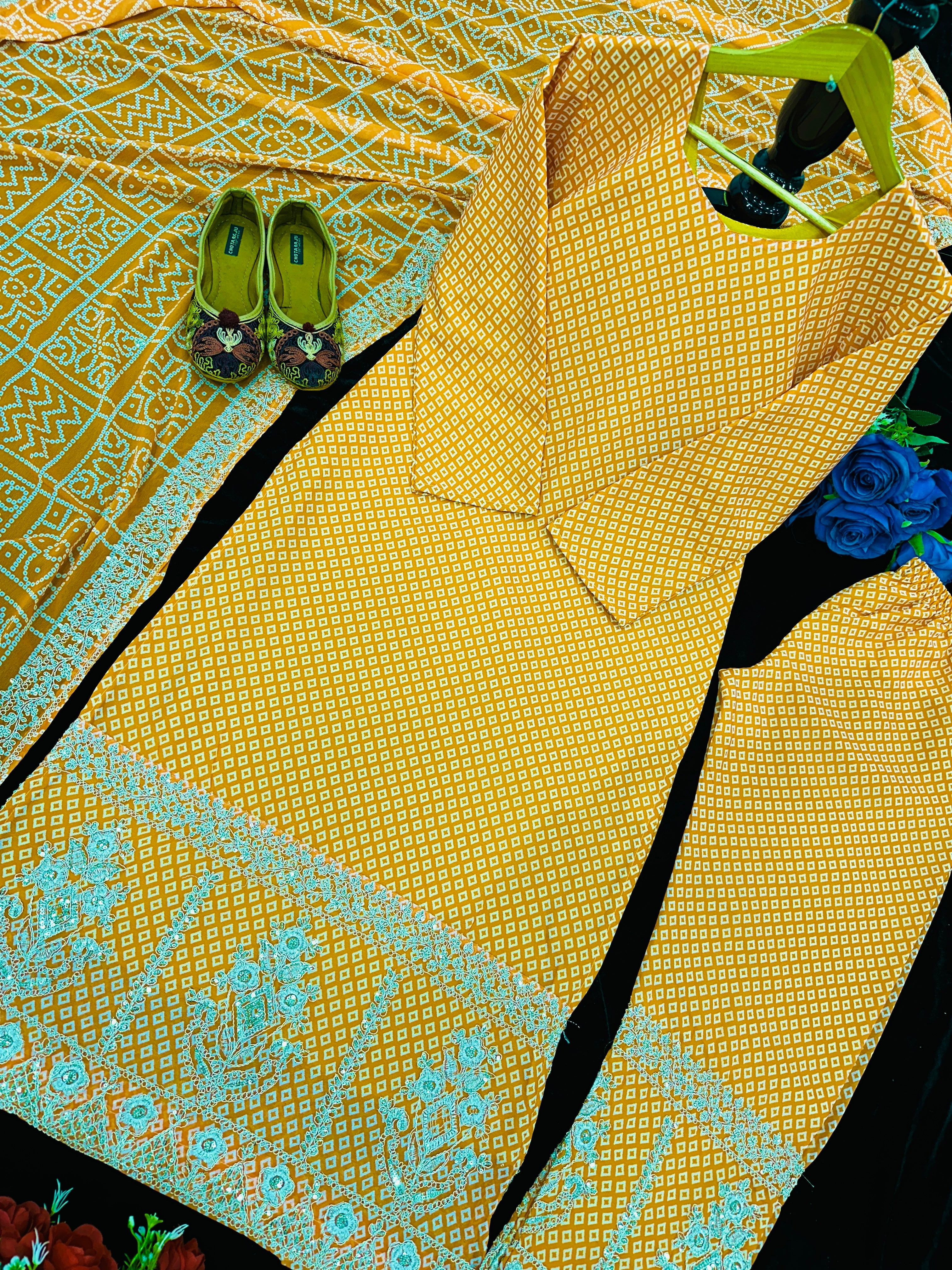 Beautiful Party Wear Top Bottom And Dupatta With Digital Print