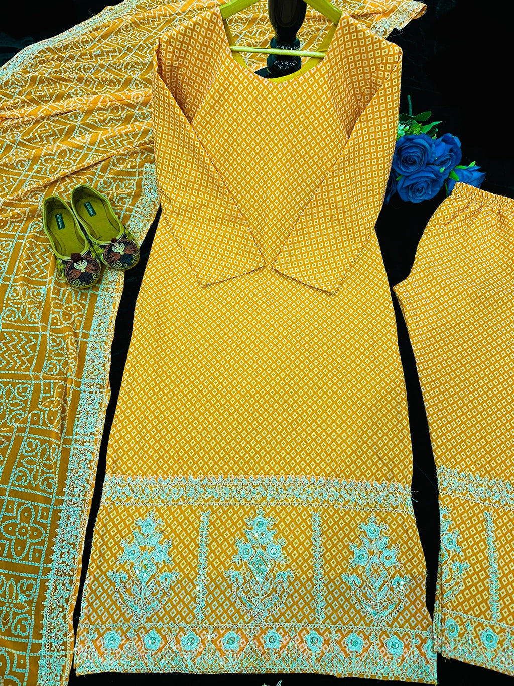 Beautiful Party Wear Top Bottom And Dupatta With Digital Print