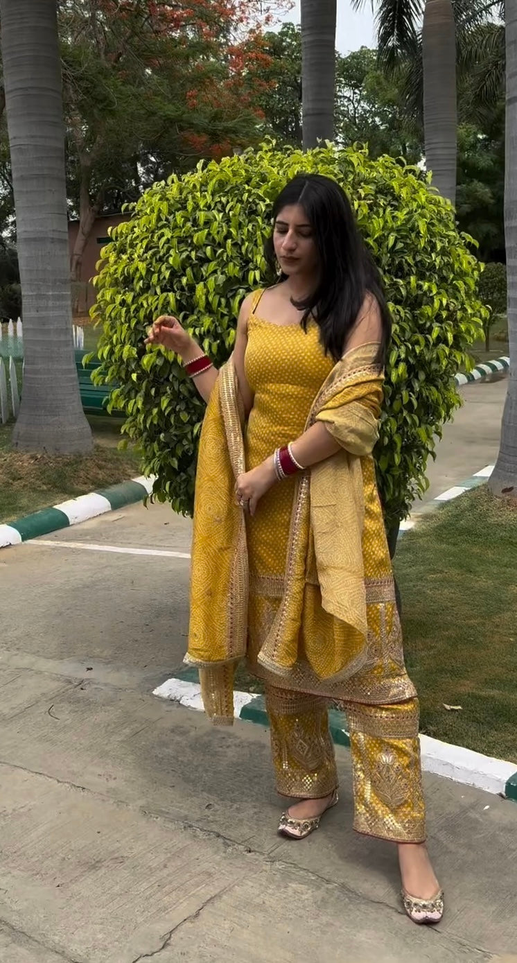 Beautiful Party Wear Top Bottom And Dupatta With Digital Print