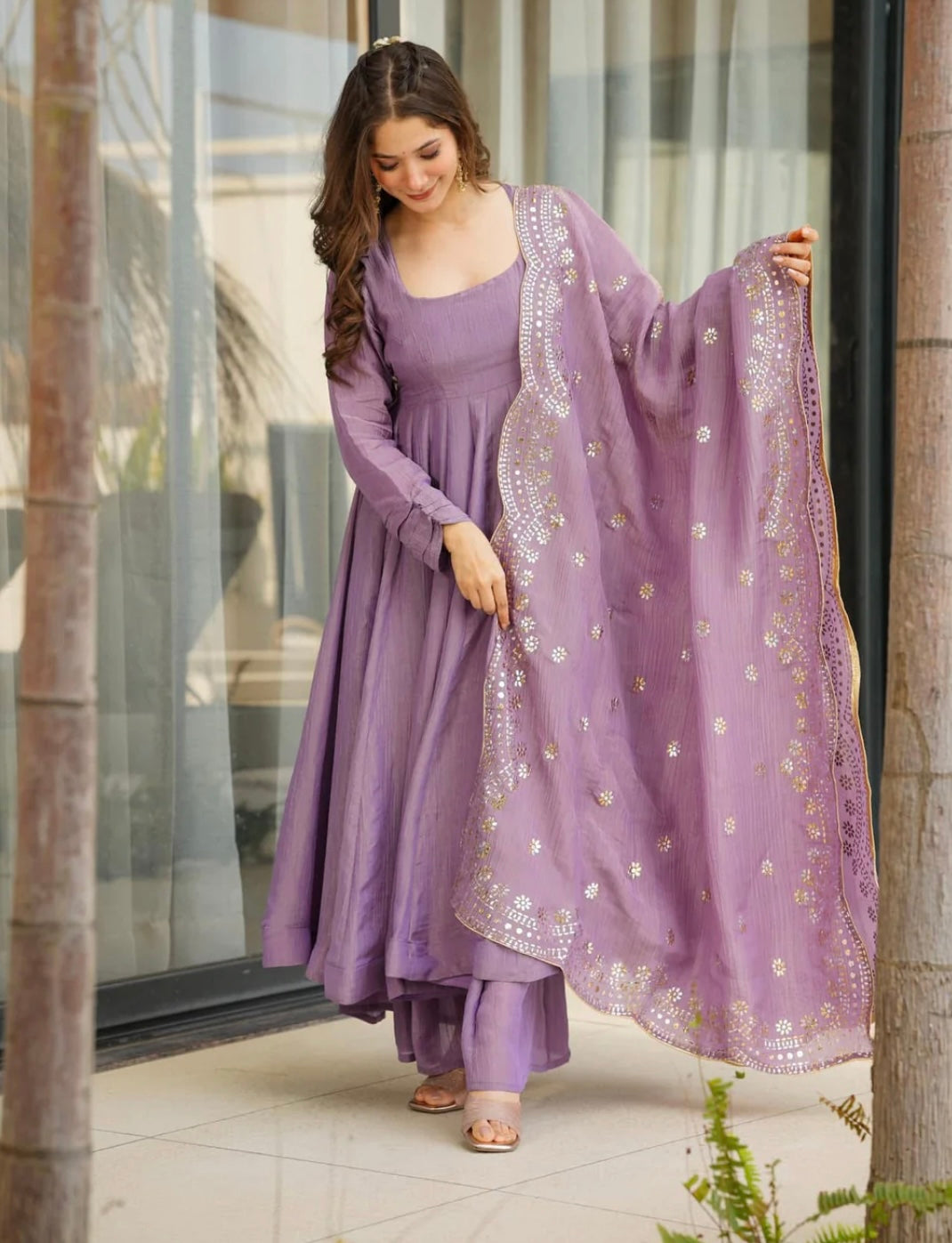 Designer Party Wear Look Gown-Dupatta With Heavy Embroidery Sequence Work