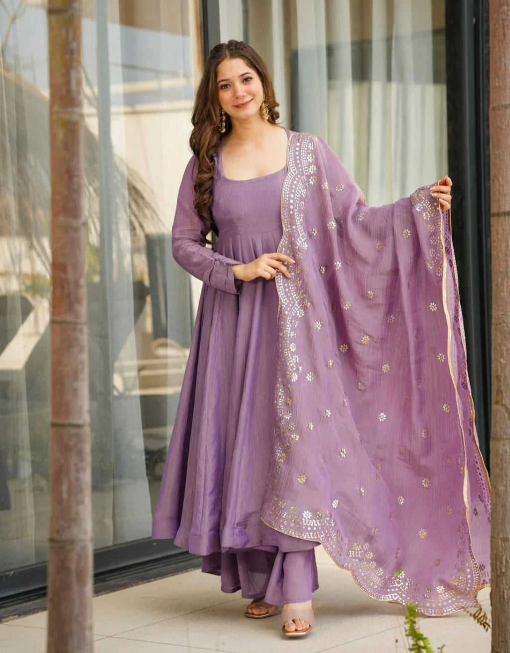 Designer Party Wear Look Gown-Dupatta With Heavy Embroidery Sequence Work