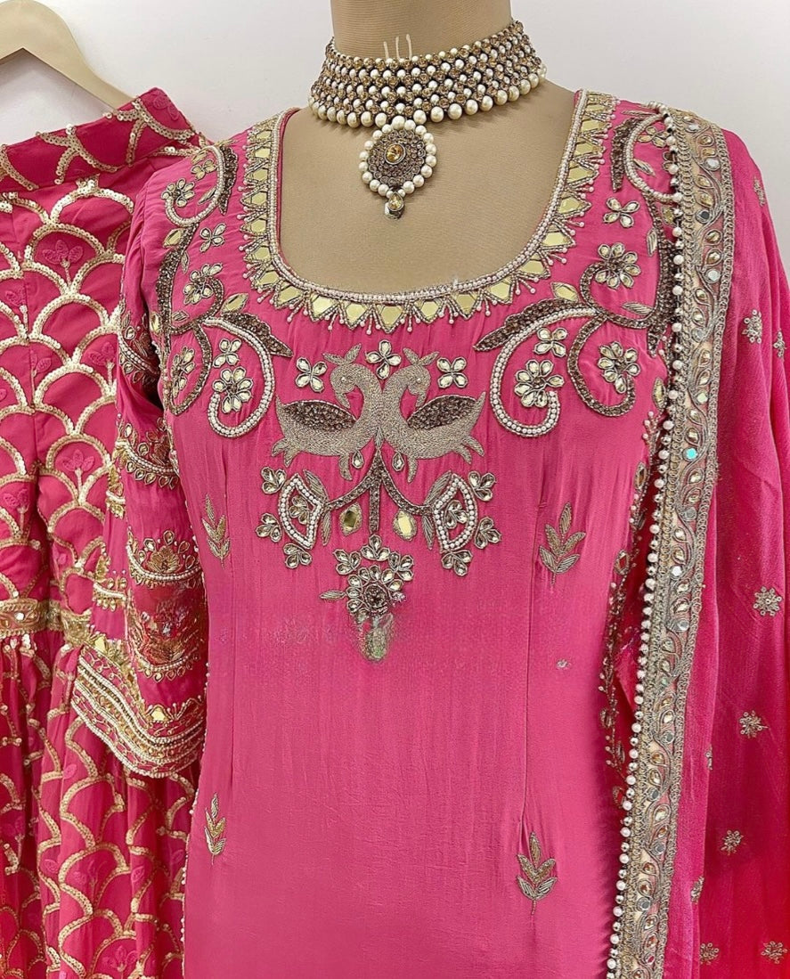 Beautiful Party Wear Look Top Sharara And Dupatta