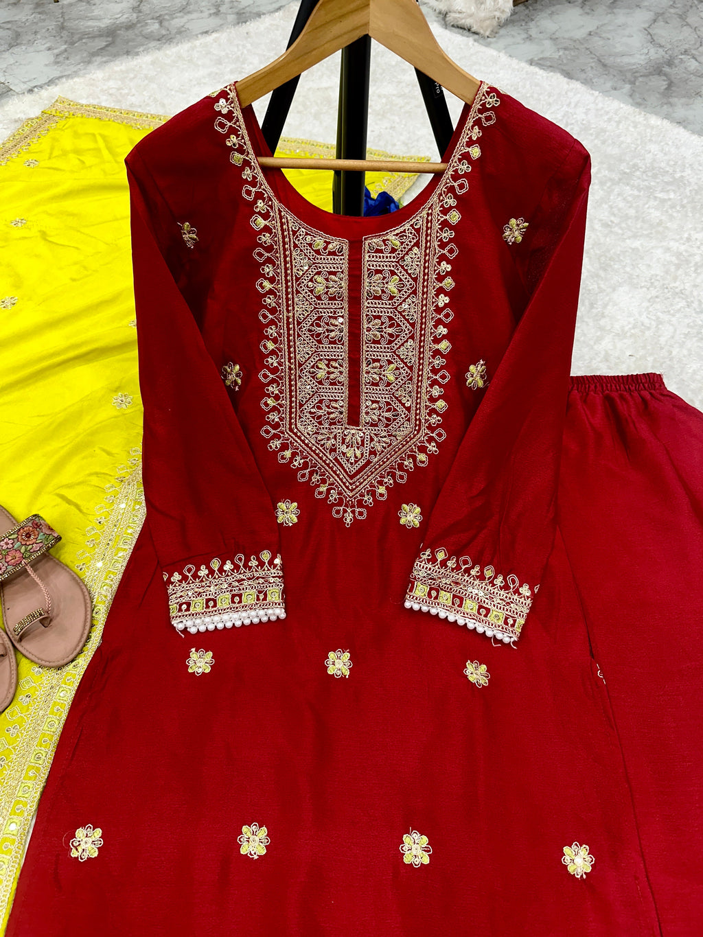 Beautiful Party Wear Top With Pent And Fancy Dupatta