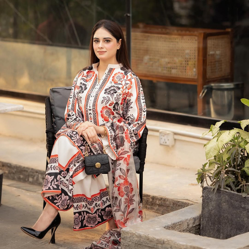 डिज़ाइनर पार्टी वियर लुक टॉप और प्लाज़ो दुपट्टे के साथ