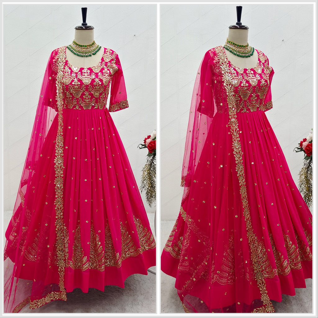 Designer Party Wear Gown With Pent And Beautiful Dupatta