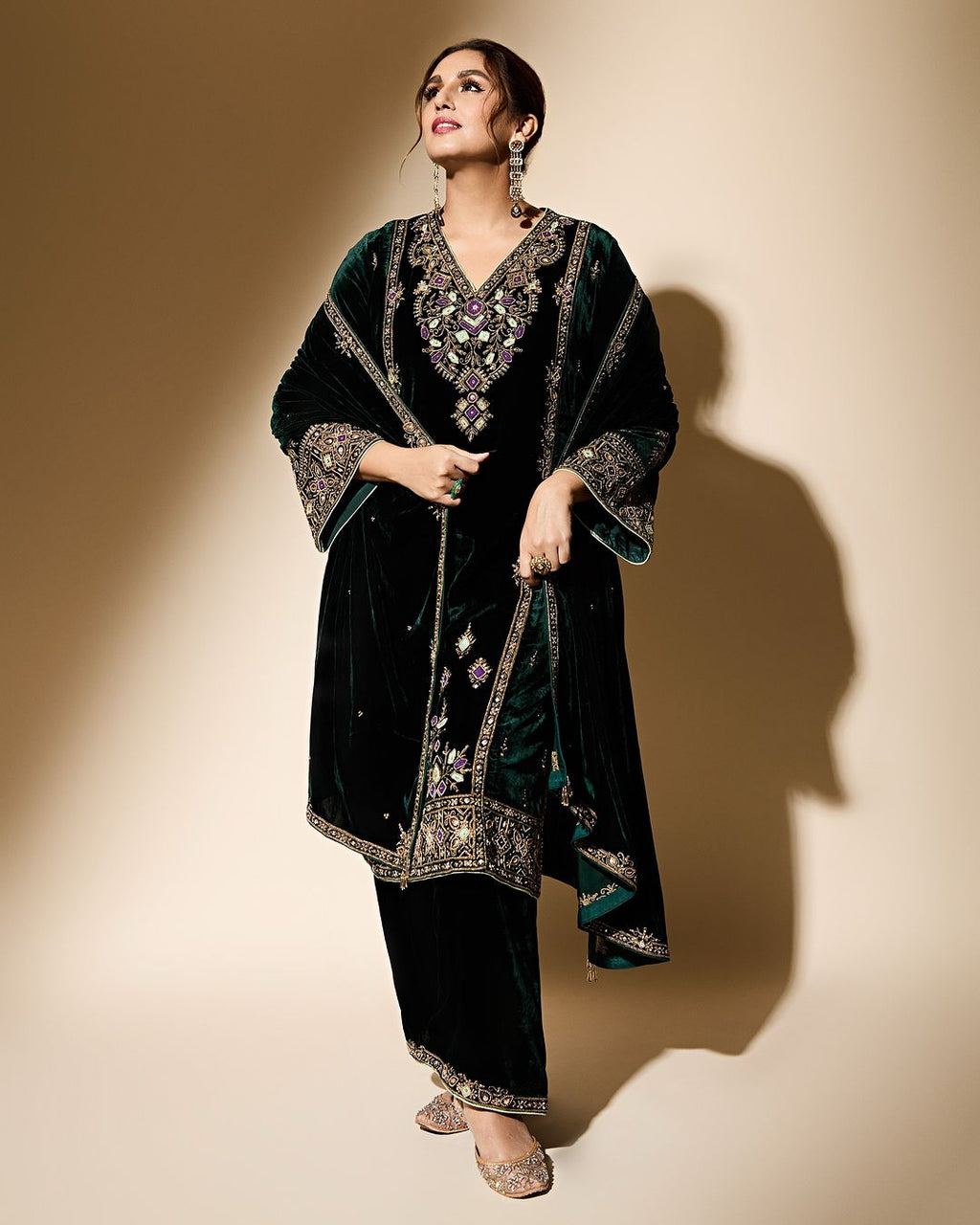 Beautiful Party Wear Velvet Top And Bottom With Dupatta