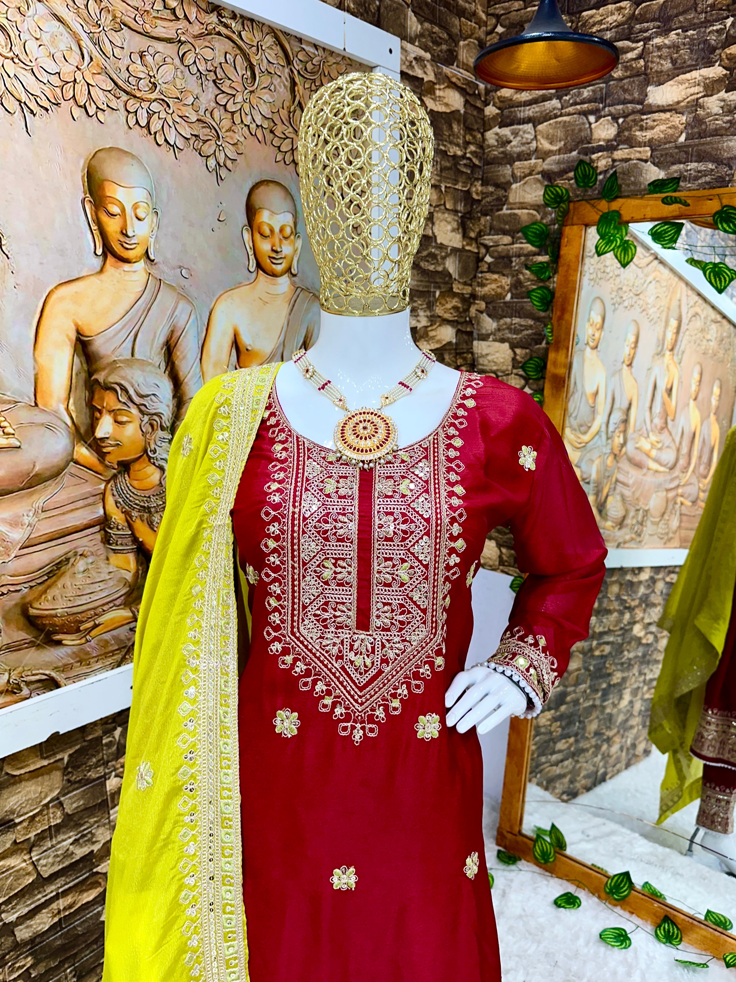 Beautiful Party Wear Top With Pent And Fancy Dupatta