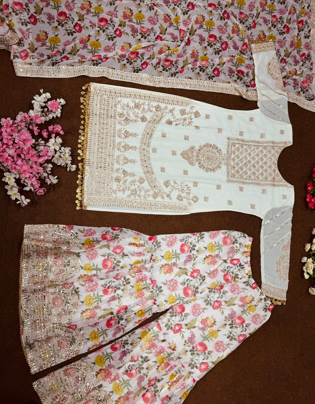 Beautiful Party Wear Top Plazzo And Dupatta With Digital Print