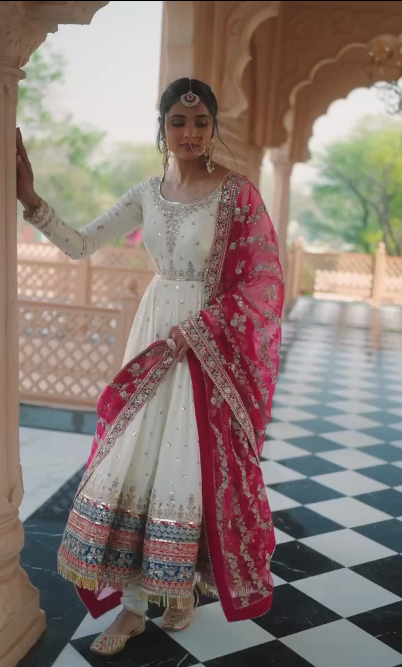 Party Wear Look Gown, Dupatta & Bottom Set