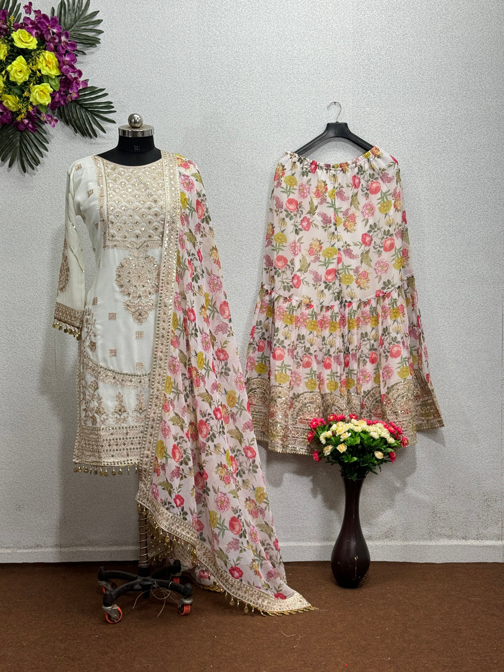 Beautiful Party Wear Top Plazzo And Dupatta With Digital Print