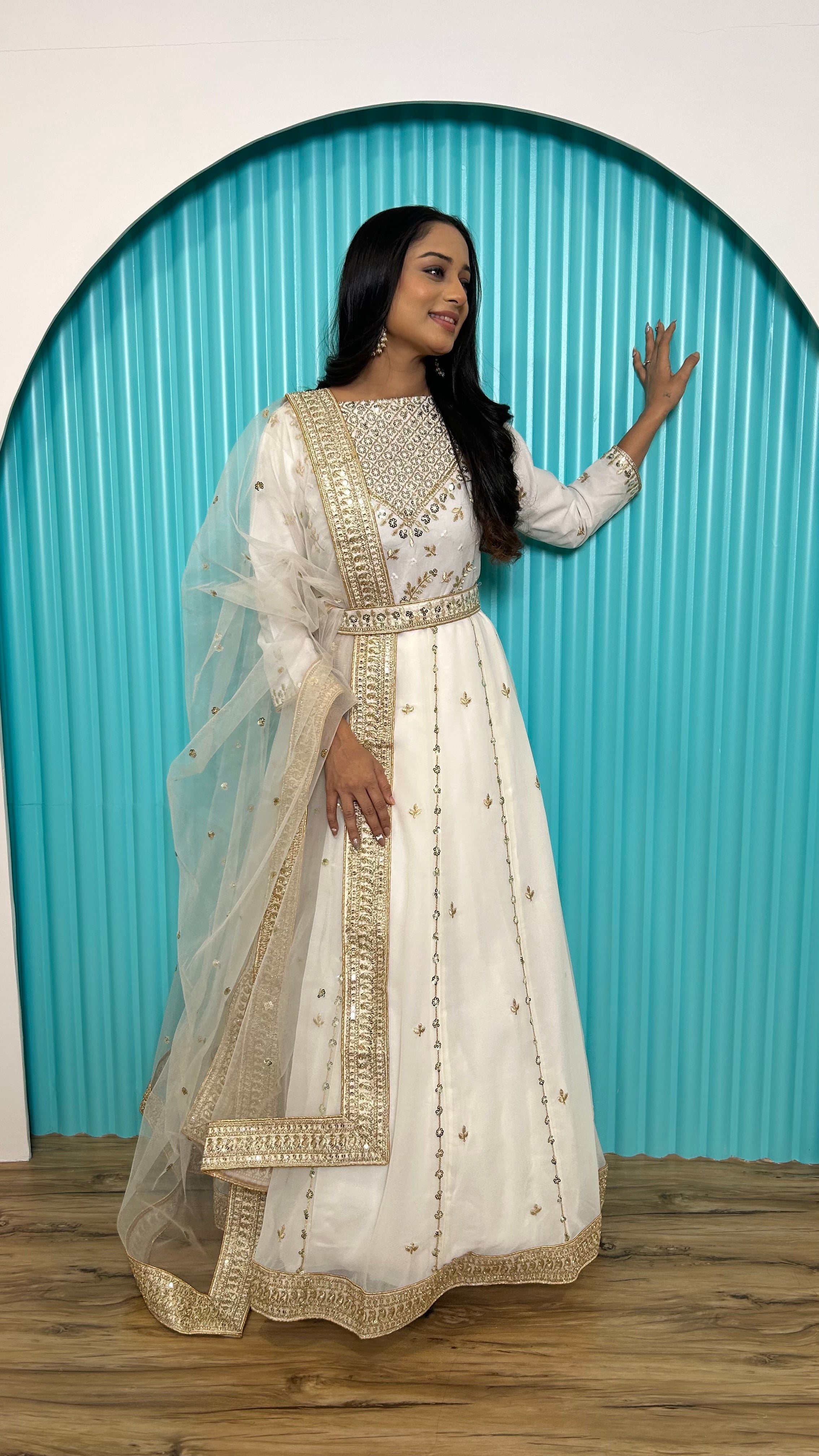 Party Wear Look Anarkali Gown With Beautiful Dupatta