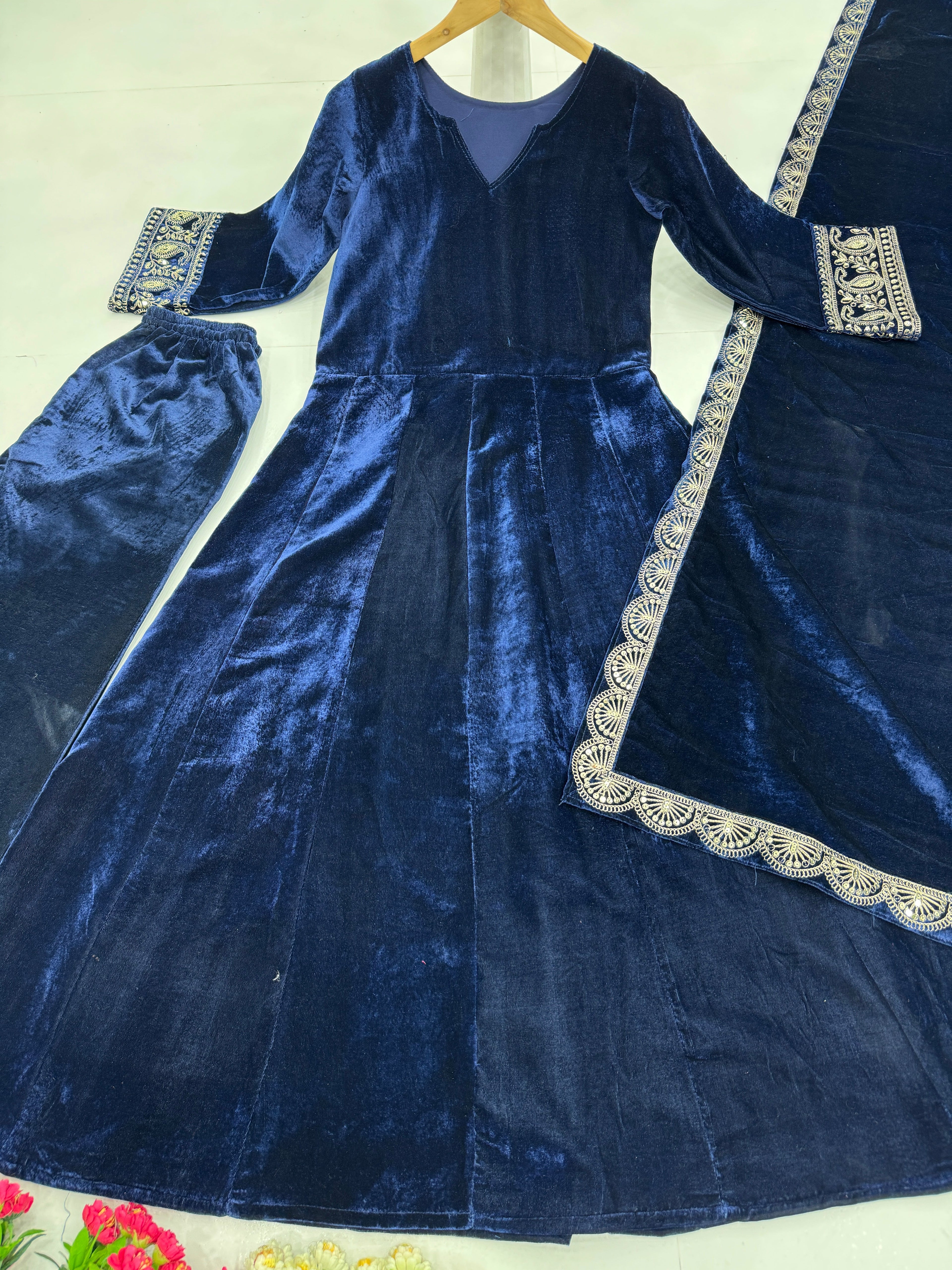 Designer Party Wear Gown And Pent With Dupatta