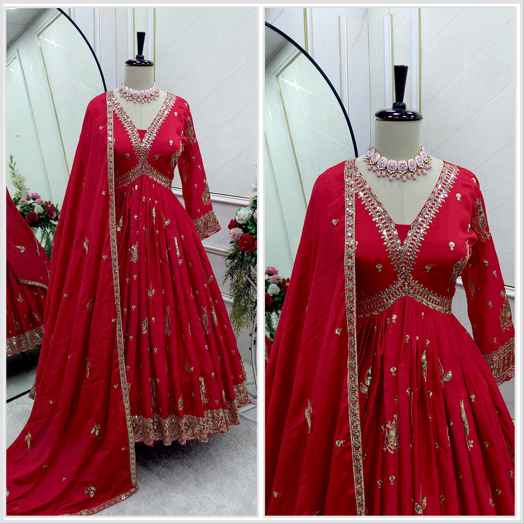 Designer Aliya-Cut Gown-Pent And Beautiful Dupatta