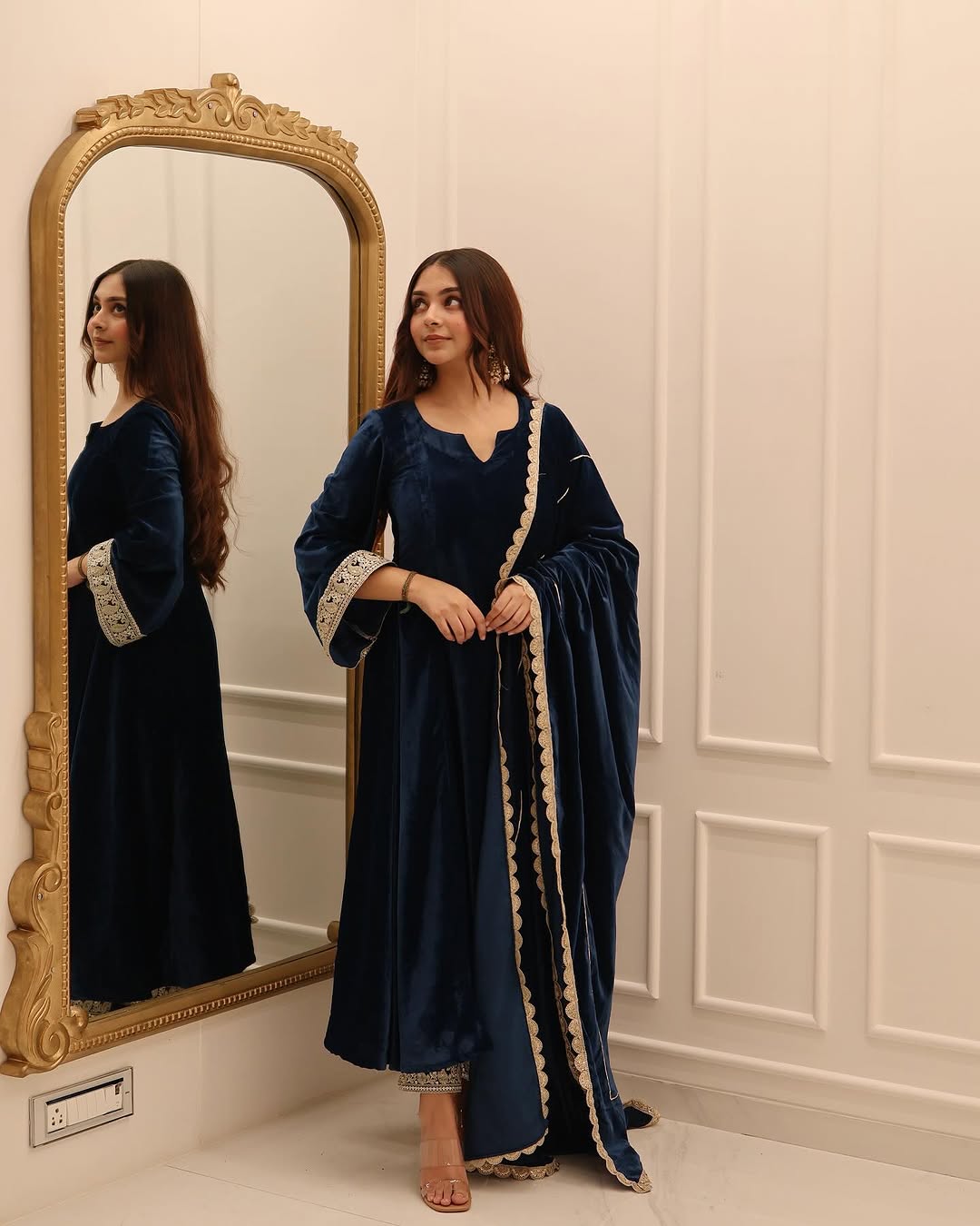 Designer Party Wear Gown And Pent With Dupatta
