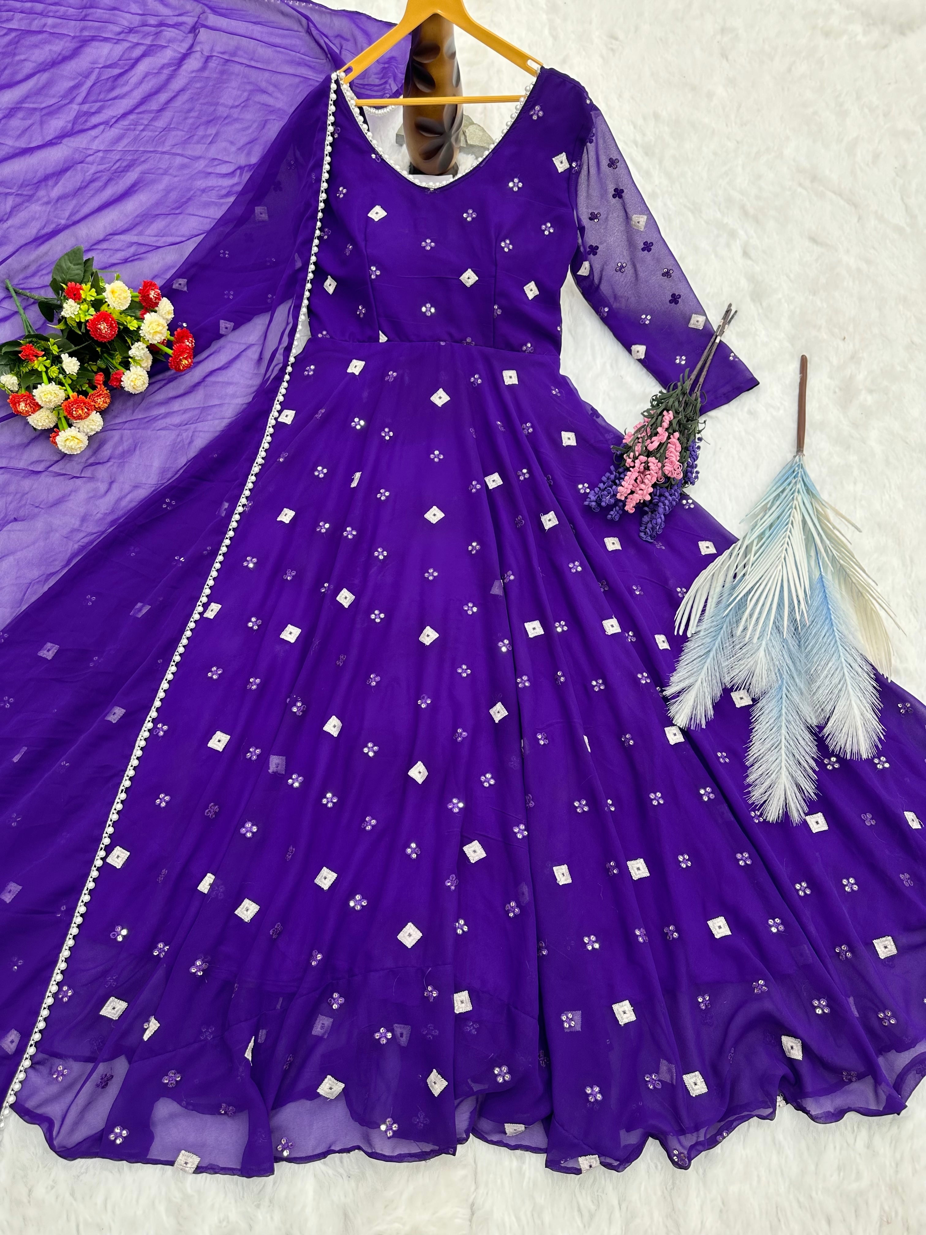 Designer Party Wear Look Gown And Beautiful Dupatta