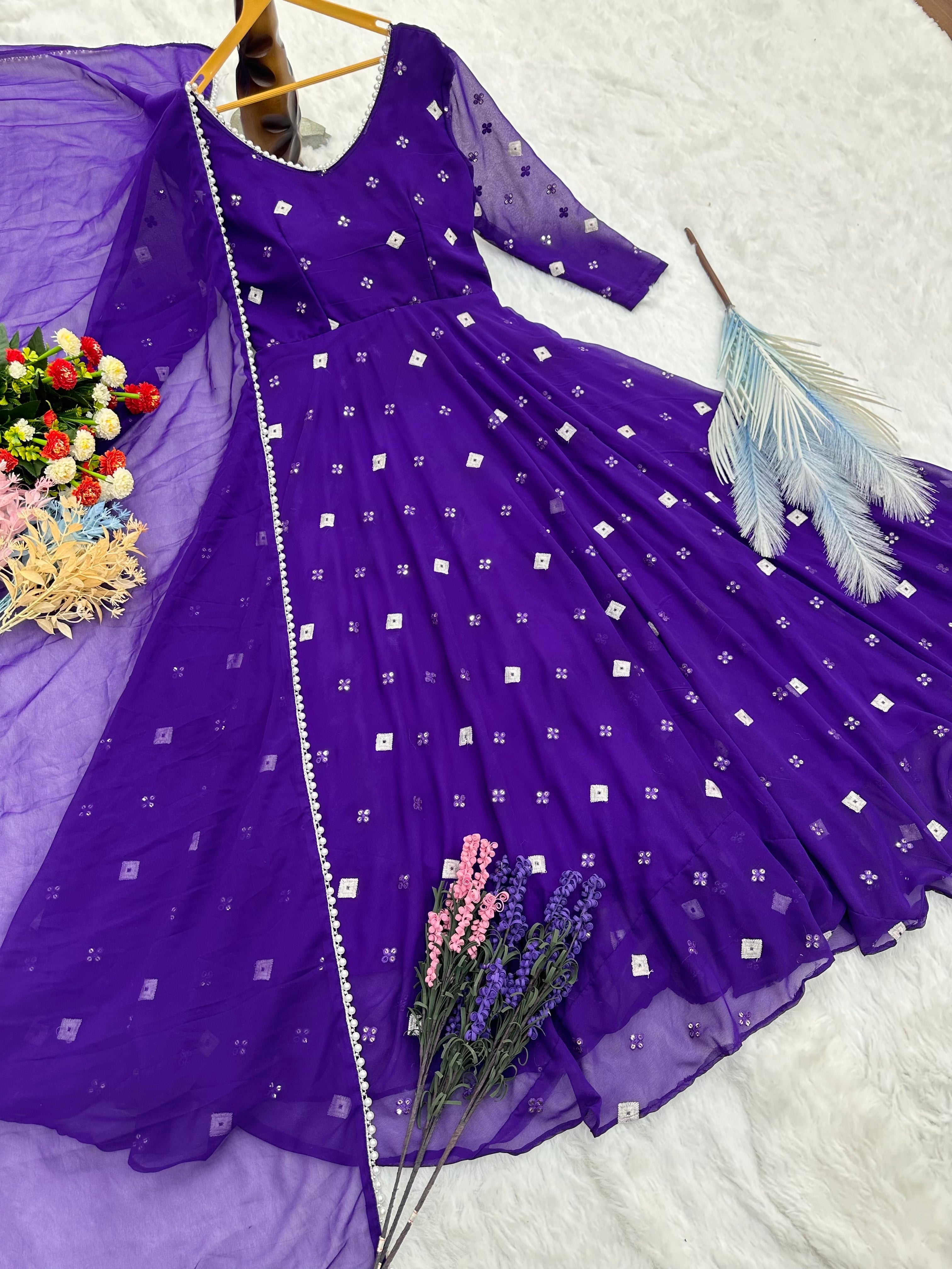 Designer Party Wear Look Gown And Beautiful Dupatta